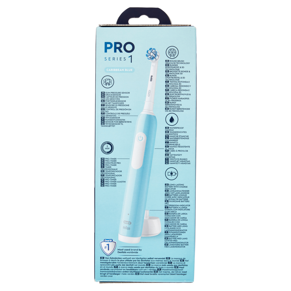 Oral-B Spazzolino Elettrico Denti Ricaricabile Pro Series 1 Caribbean Blue