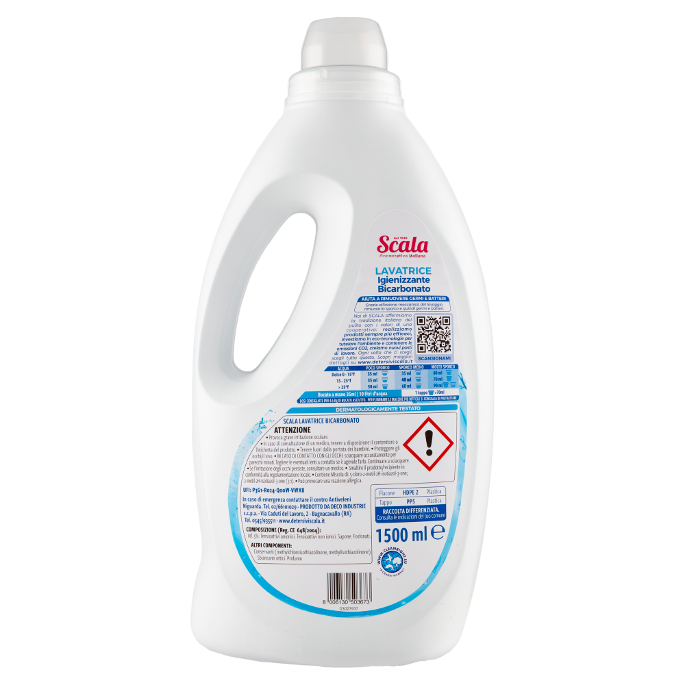 Scala Lavatrice Igienizzante Bicarbonato Fresco Benessere 1500 ml