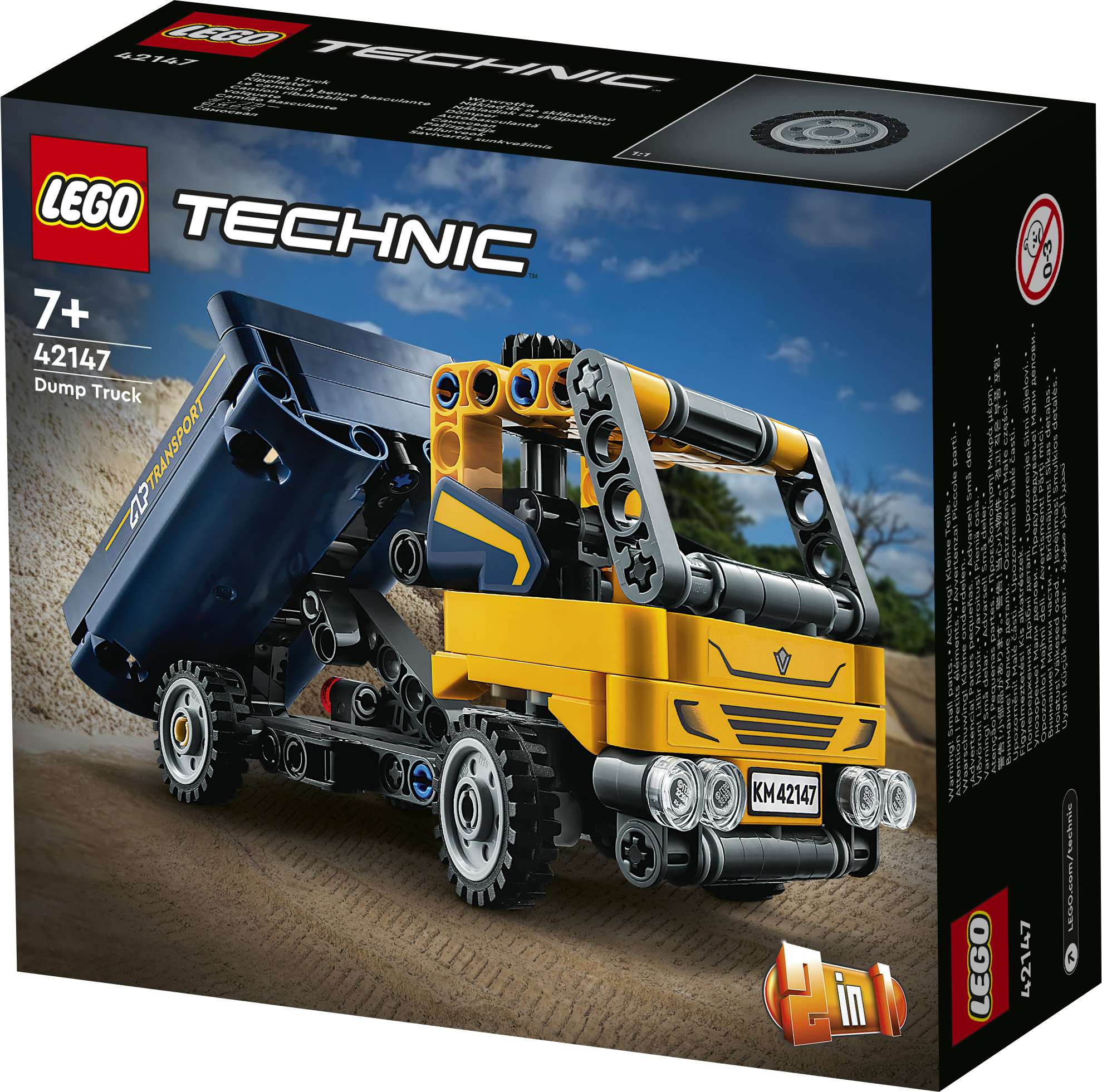 LEGO Technic 42147 Camion Ribaltabile, Set 2 in 1 con Camioncino ed Escavatore Giocattolo, Giochi per Bambini 7+, Idee Regalo