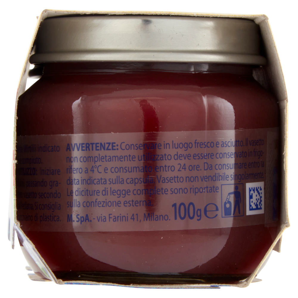 Mellin Mela Mirtilli 100% Naturale Omogeneizzato 2 x 100 g