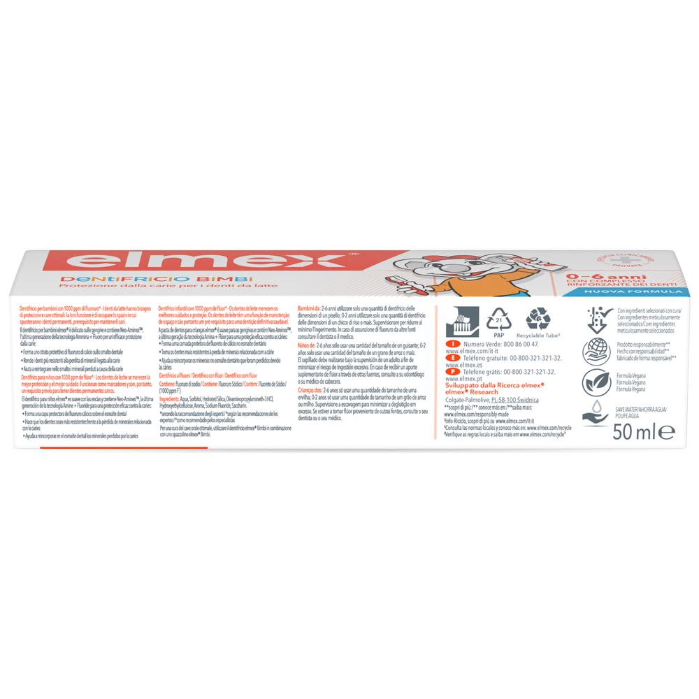 elmex dentifricio Bimbi, bambini fino ai 6 anni 50 ml