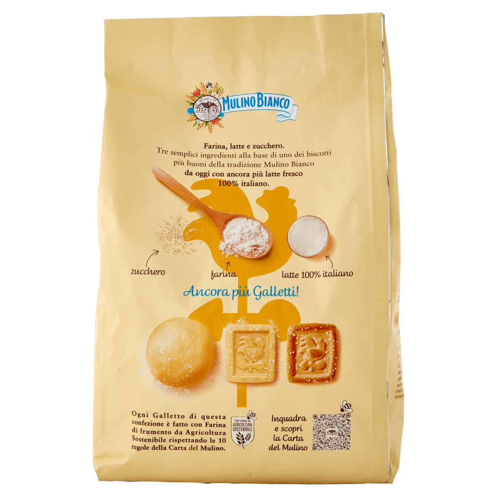 Mulino Bianco Galletti Biscotti con Latte Fresco 100% Italiano 1Kg