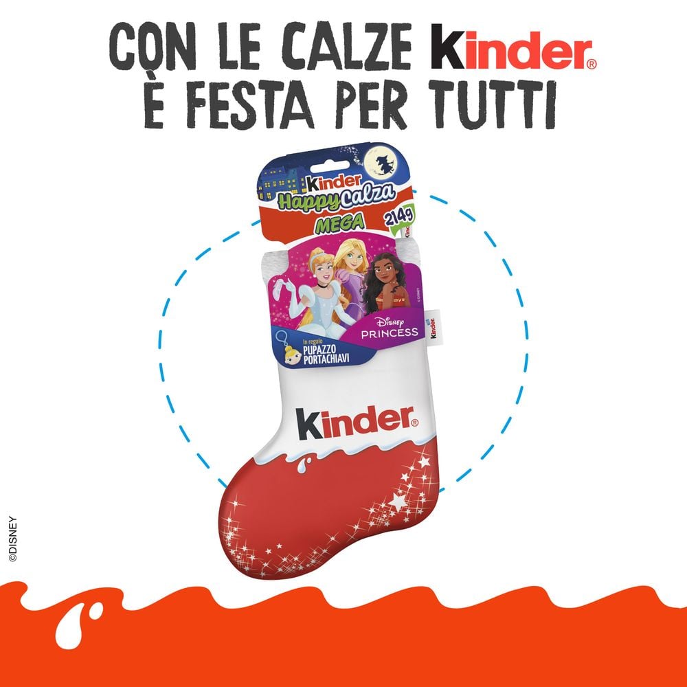 Kinder Happy Calza Mega Disney Princess 7 pezzi 214 g