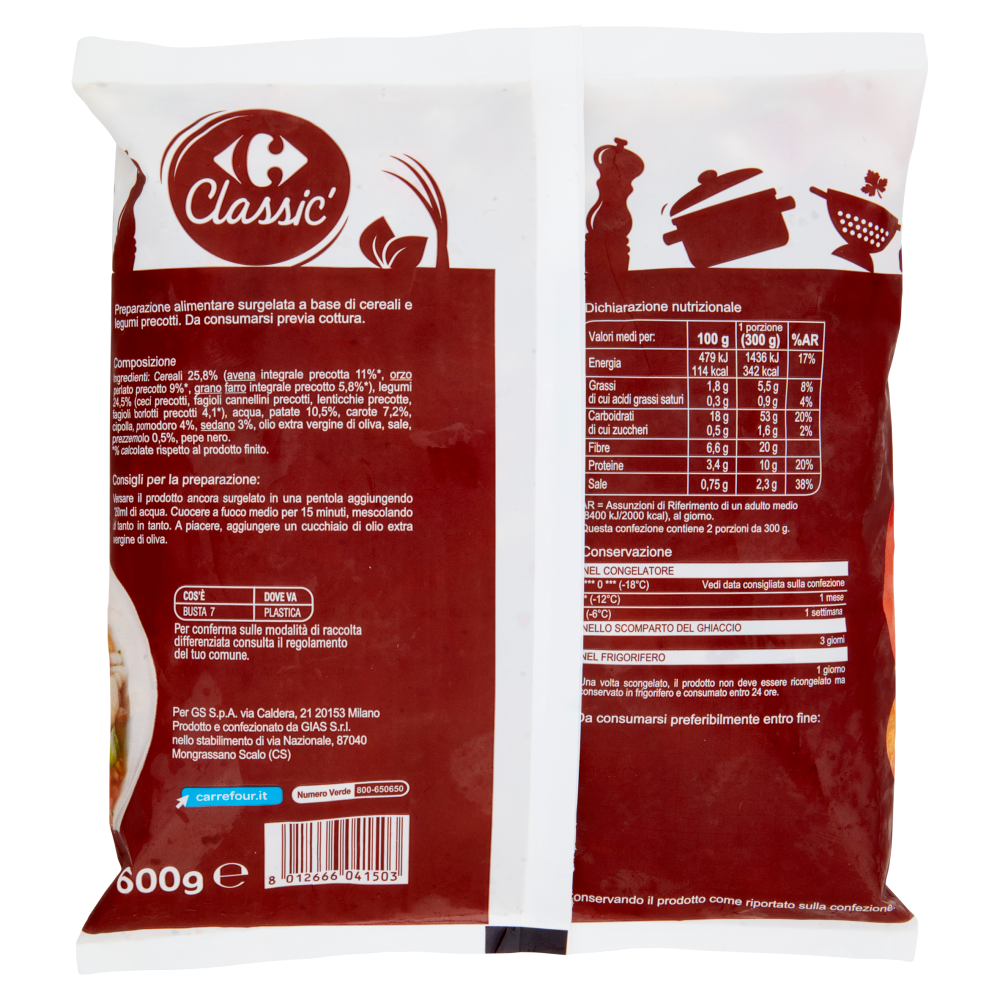 Carrefour Classic Zuppa Tradizionale Surgelata 600 g