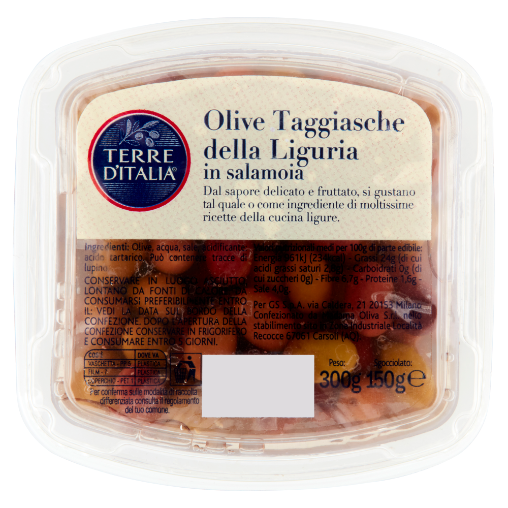Terre d'Italia Olive Taggiasche della Liguria in salamoia 300 g