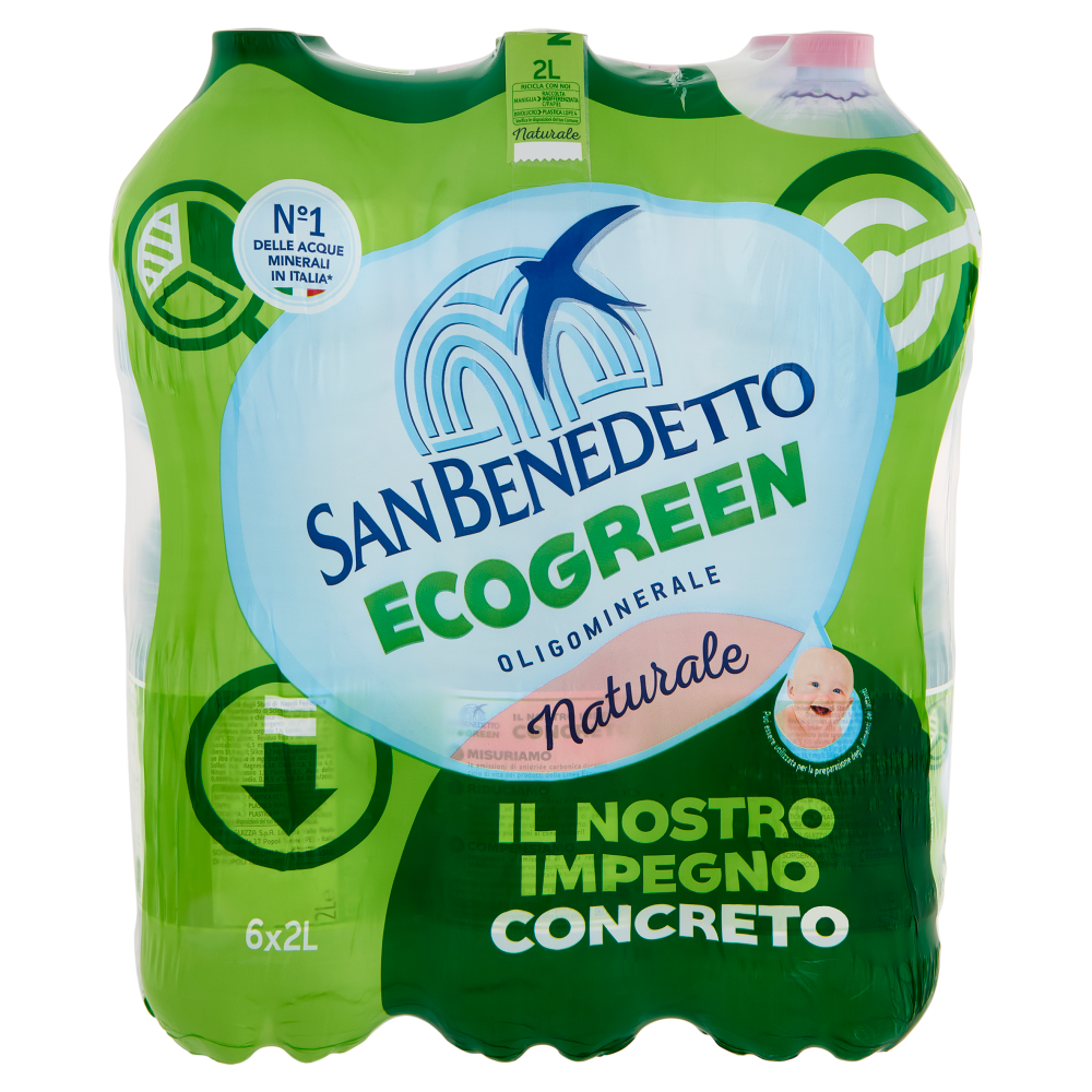 San Benedetto Acqua Naturale dal Parco della Majella Ecogreen 6 x 2 L