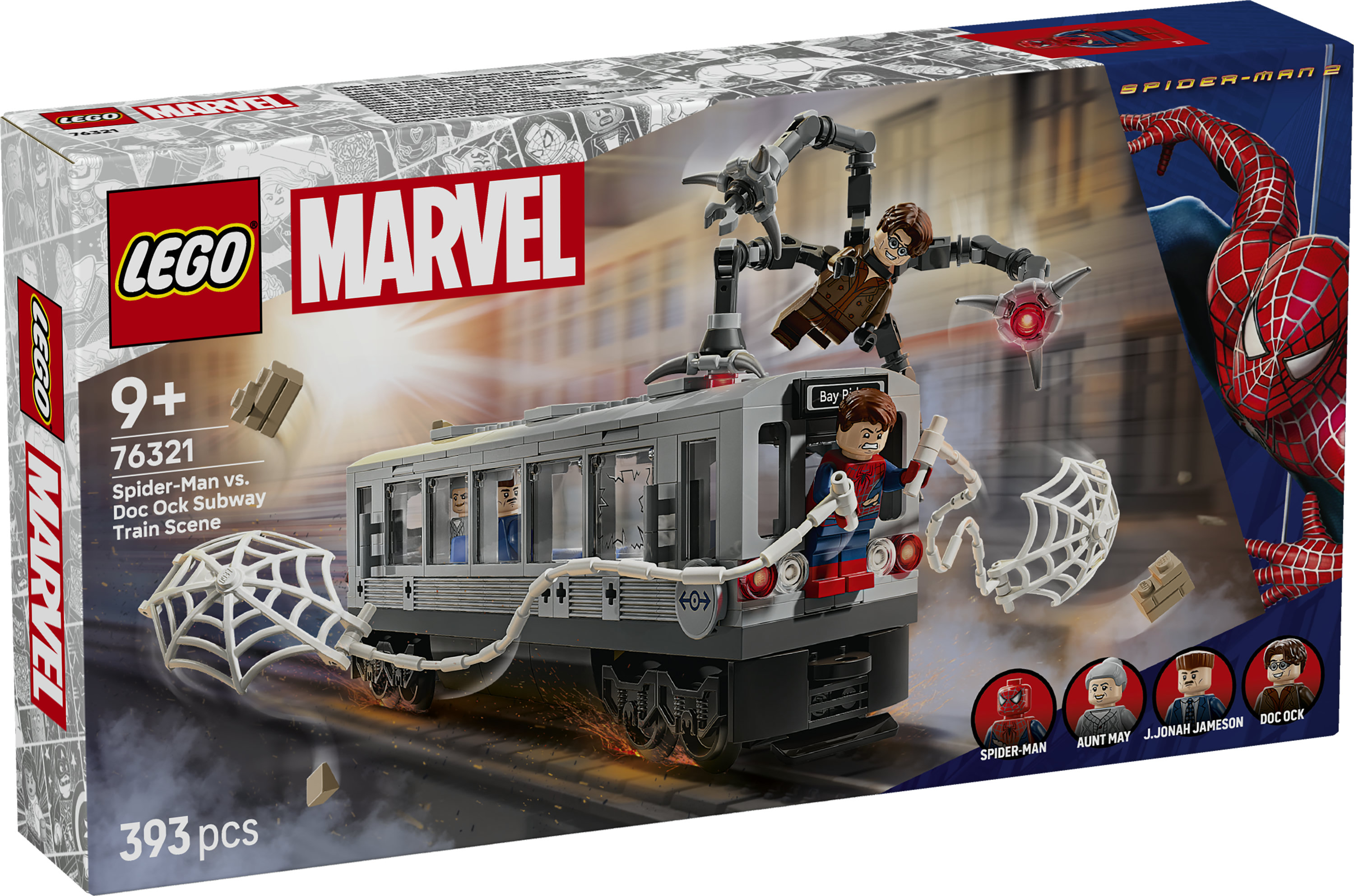 LEGO ǀ Marvel 76321 Spider-Man Contro Doc Ock: Duello sul Treno, Giocattolo con 4 Minifigure da Collezione, Idea Regalo 9+
