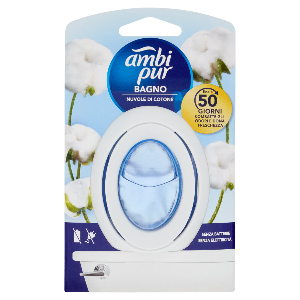 Ambi Pur Bagno Profumatore per Ambienti Elimina e Previene gli Odori, Nuvole di Cotone 7,5 ml