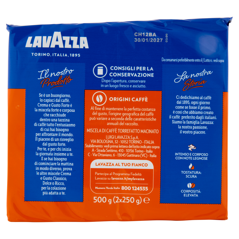 Lavazza crema e gusto Forte Caffè Macinato 2 x 250 g
