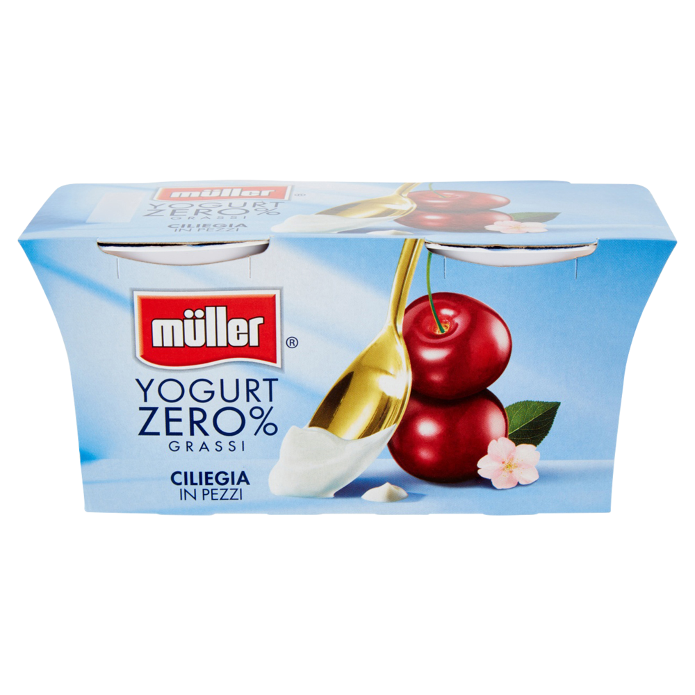 müller Yogurt Zero% Grassi Ciliegia in Pezzi 2 x 125 g