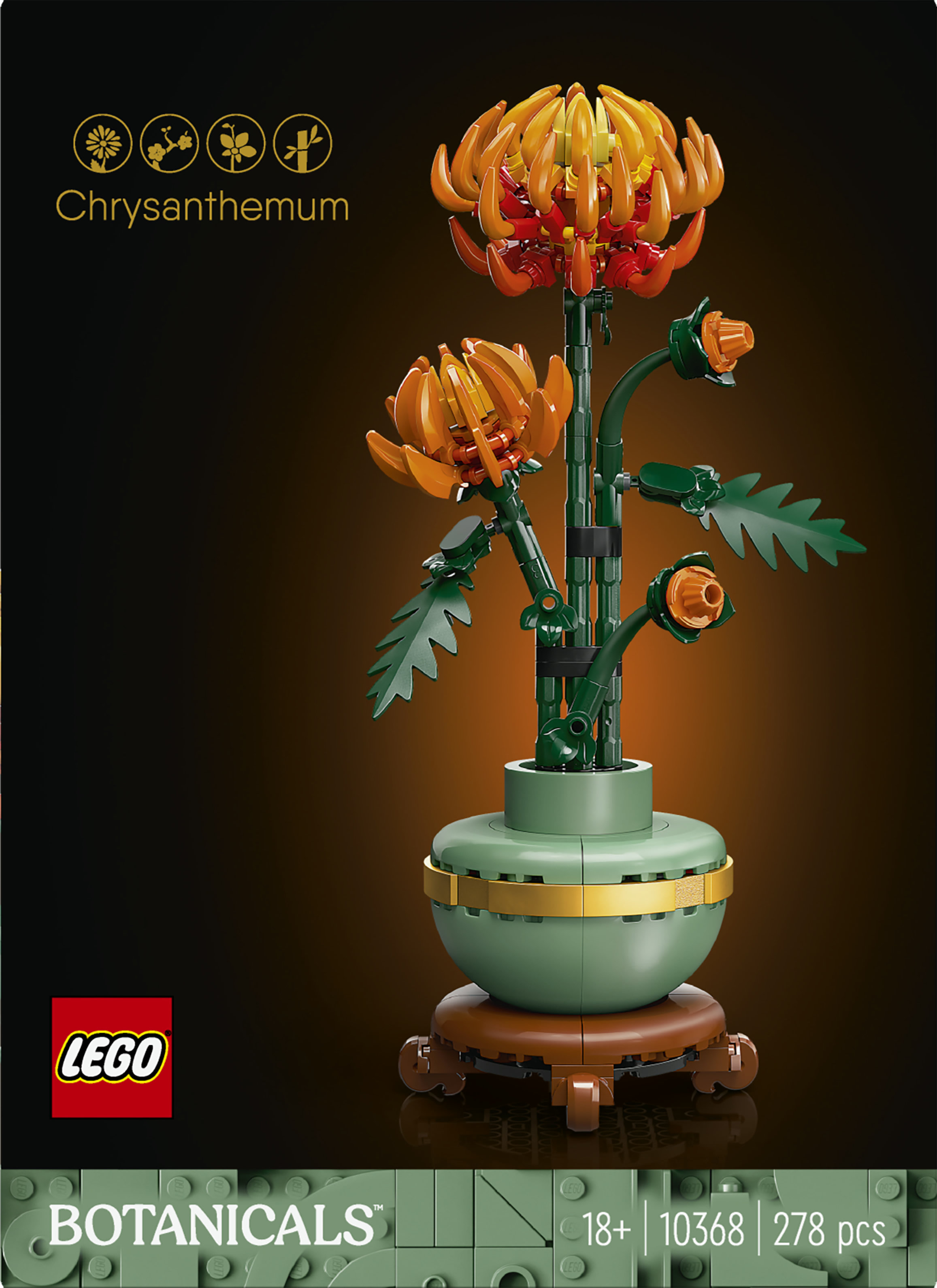 LEGO Botanicals 10368 Crisantemo, Fiore Finto da Costruire per Adulti, Idea Regalo Creativa di Compleanno per Donna e Uomo
