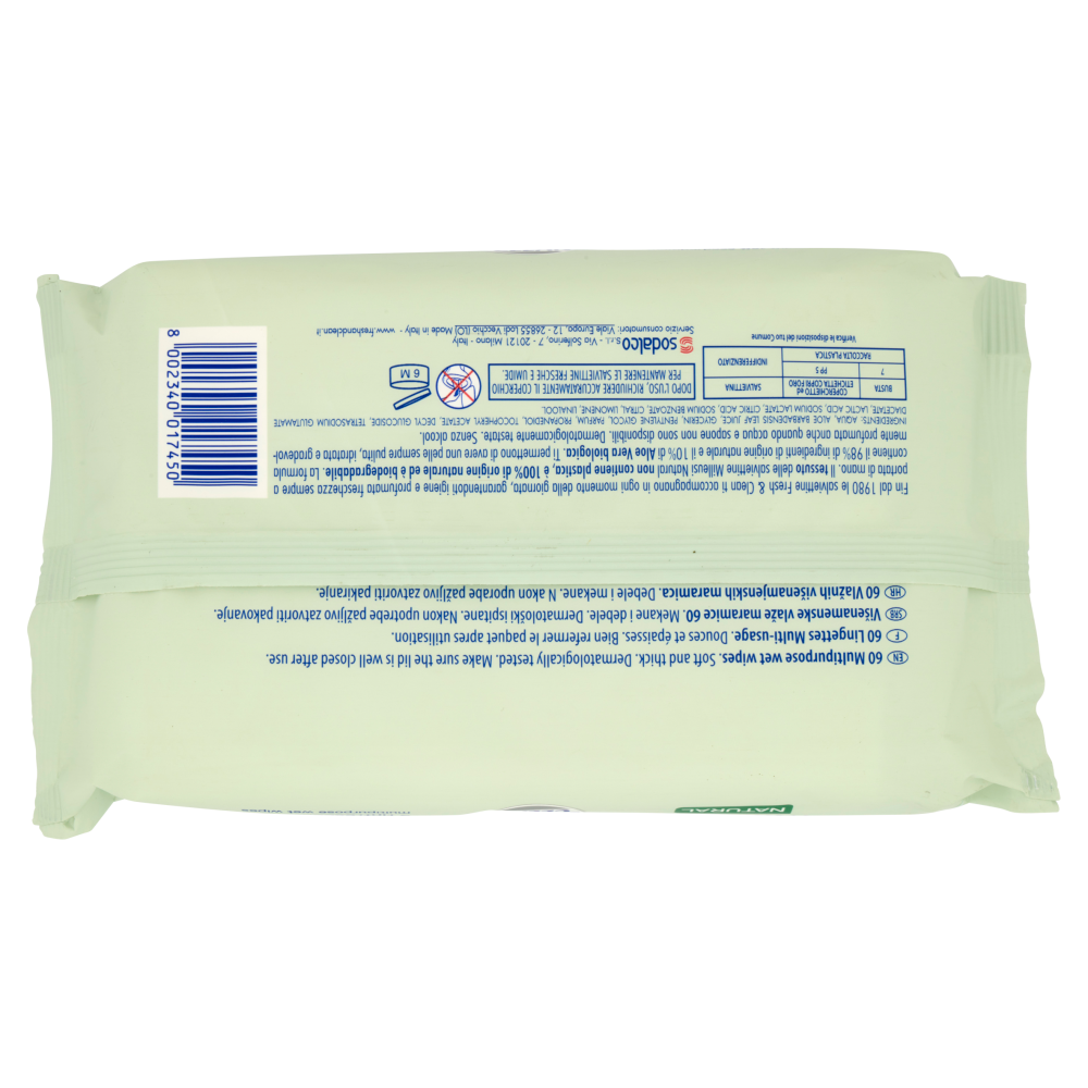 Fresh & Clean Milleusi Natural Igienizzante Salviettine 60 pz