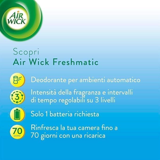 Air Wick Freshmatic Ricarica per Diffusore Bipacco Vaniglia e Thè Bianco