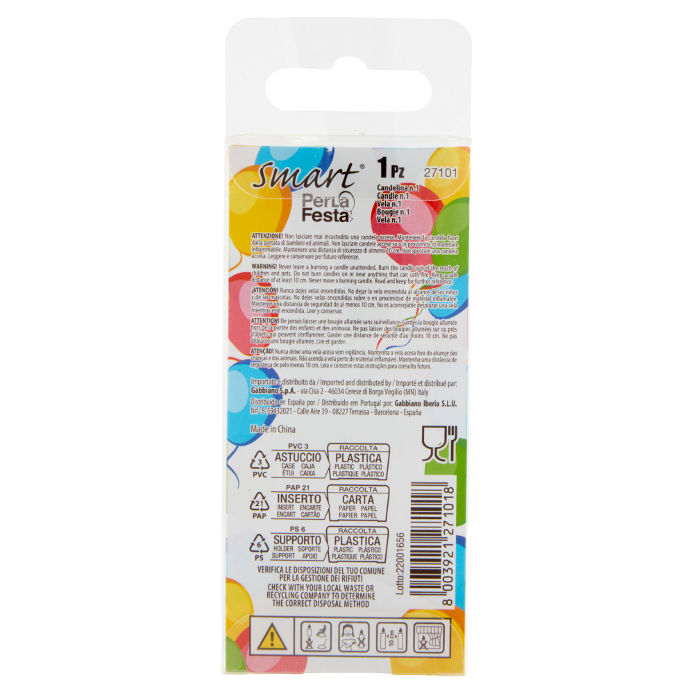 Smart PerLa Festa Candelina Numerale 1 1 pz