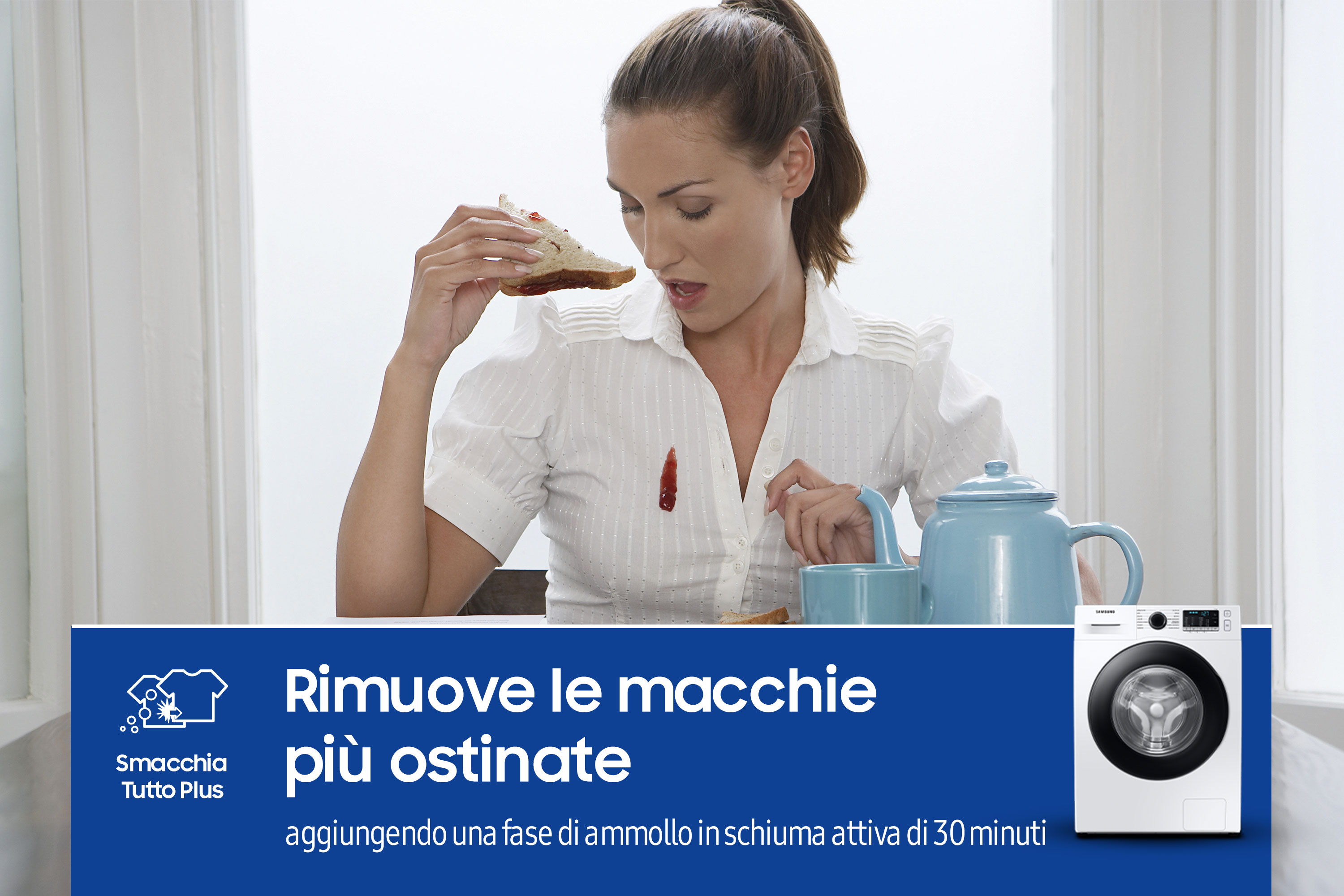 Samsung WW70TA026AE/ET lavatrice a caricamento frontale Crystal Clean™ 7 kg Classe B 1200 giri/min, Porta nera + panel nero