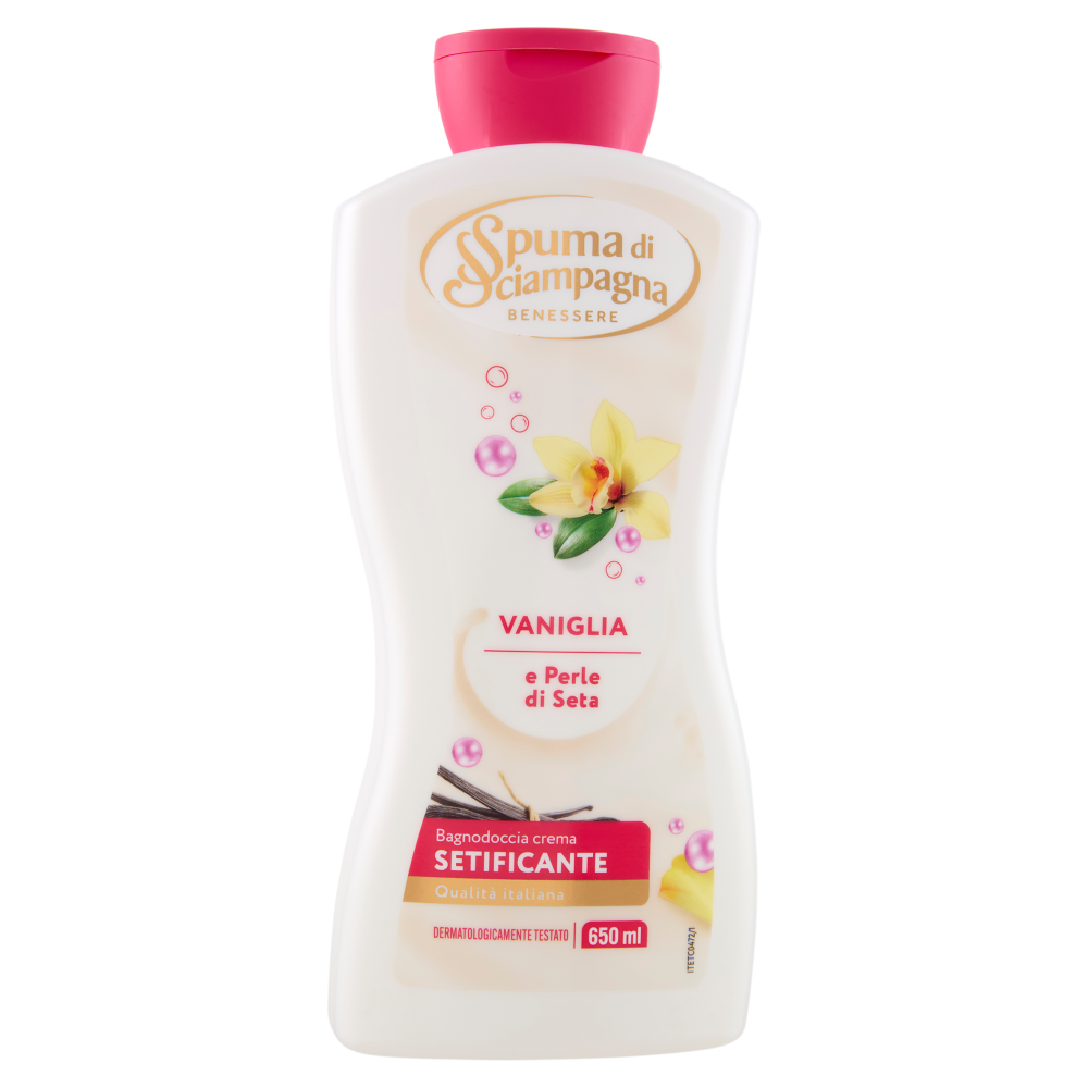 Spuma di Sciampagna Benessere Vaniglia e Perle di Seta Bagnodoccia crema Setificante 650 ml