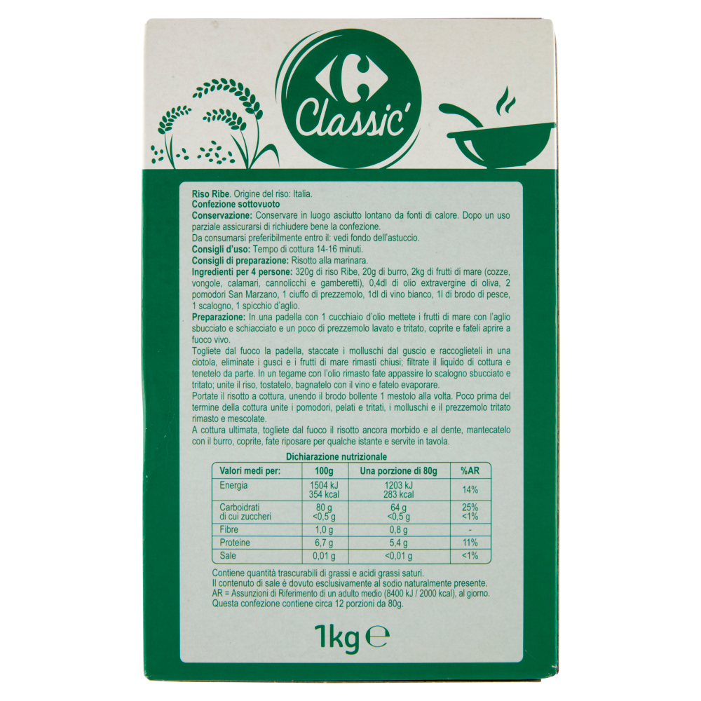 Carrefour Classic Riso Ribe 1 kg