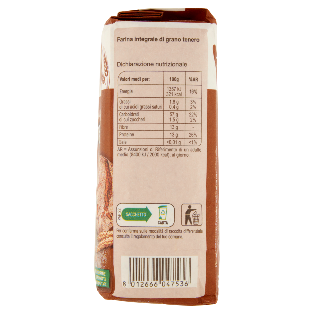 Carrefour Classic Farina di Grano Tenero Integrale 500 g