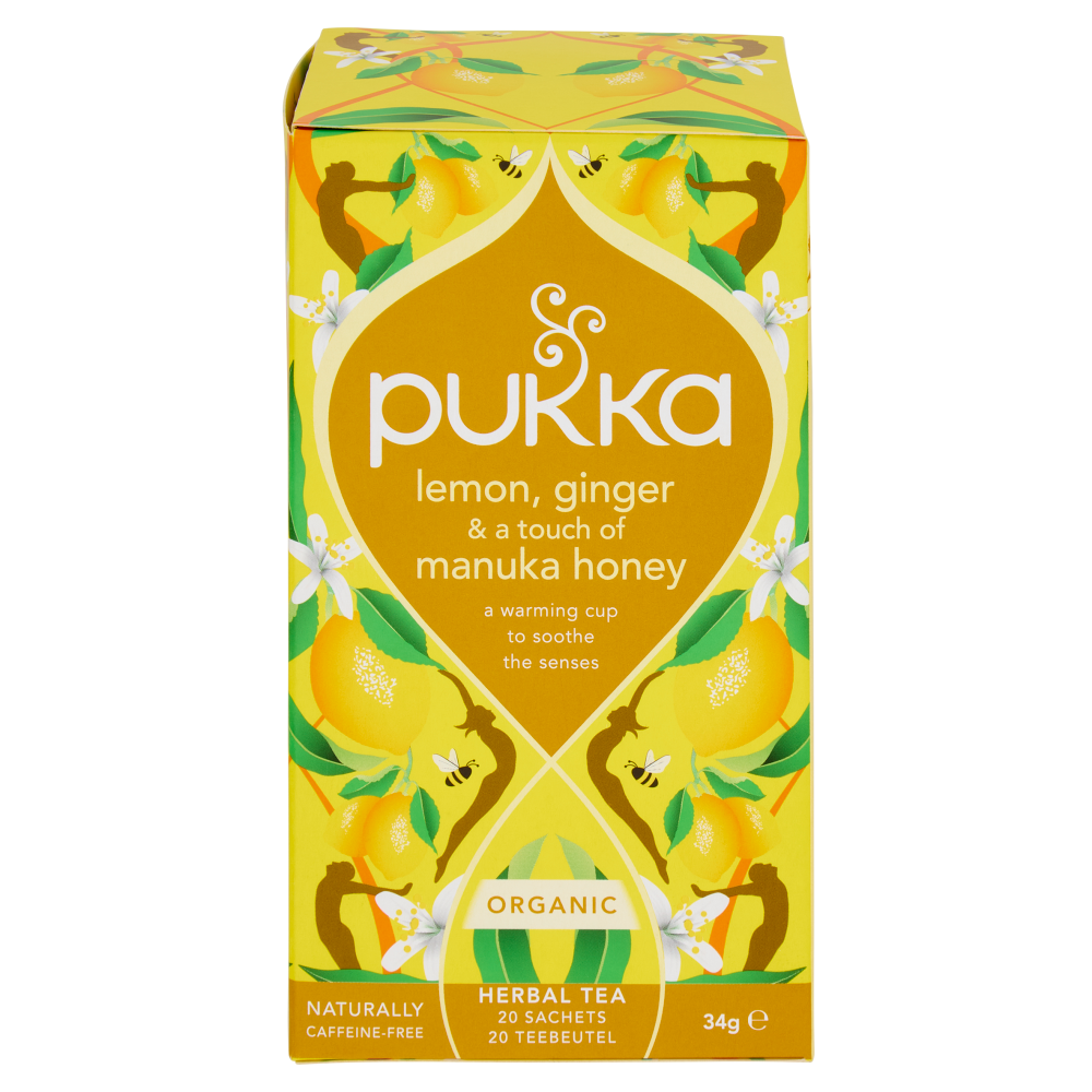 pukka lemon, ginger & a touch of manuka honey Organic Herbal Tea 20 Sachets 34 g
