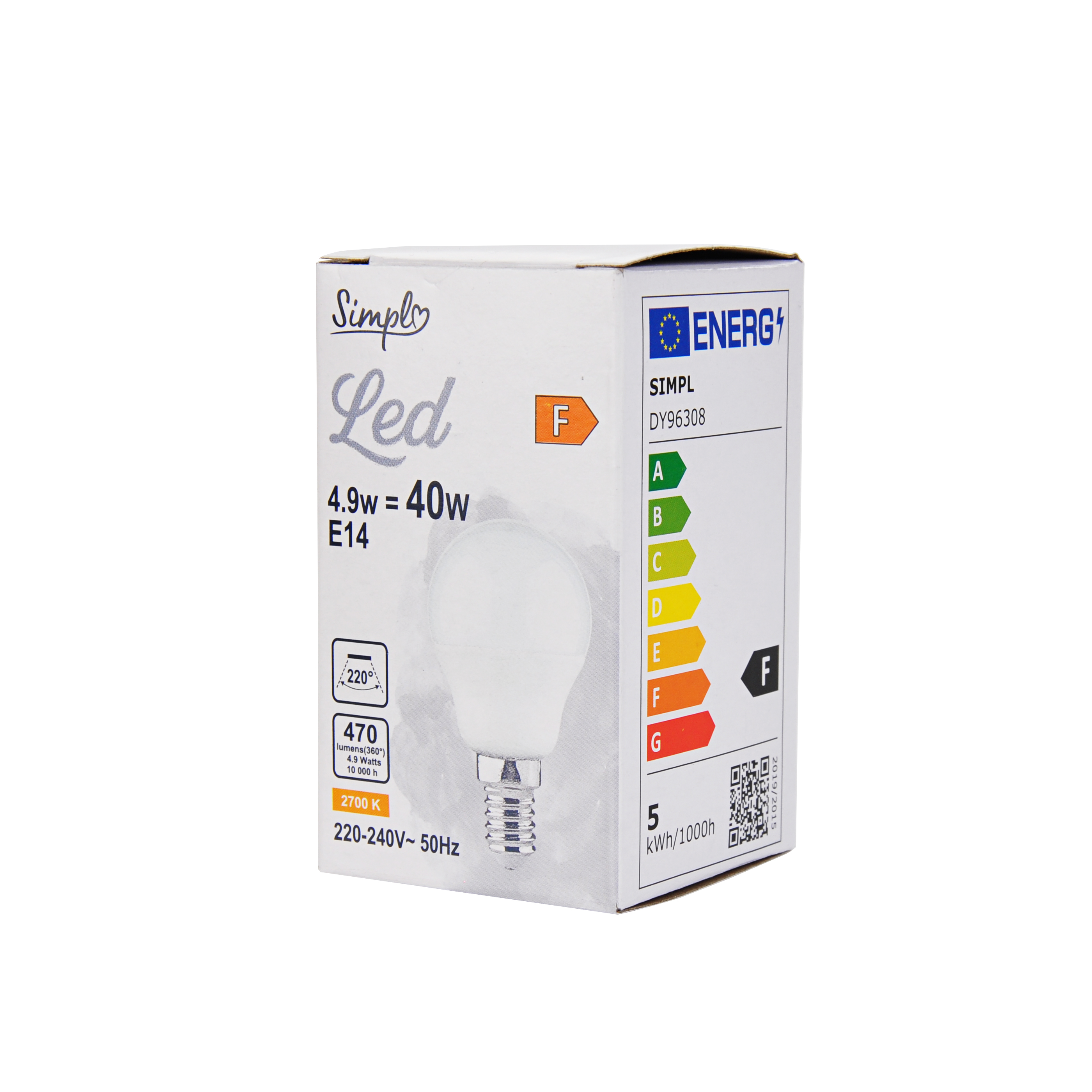 Simpl LED Sferica 40W E14 WW