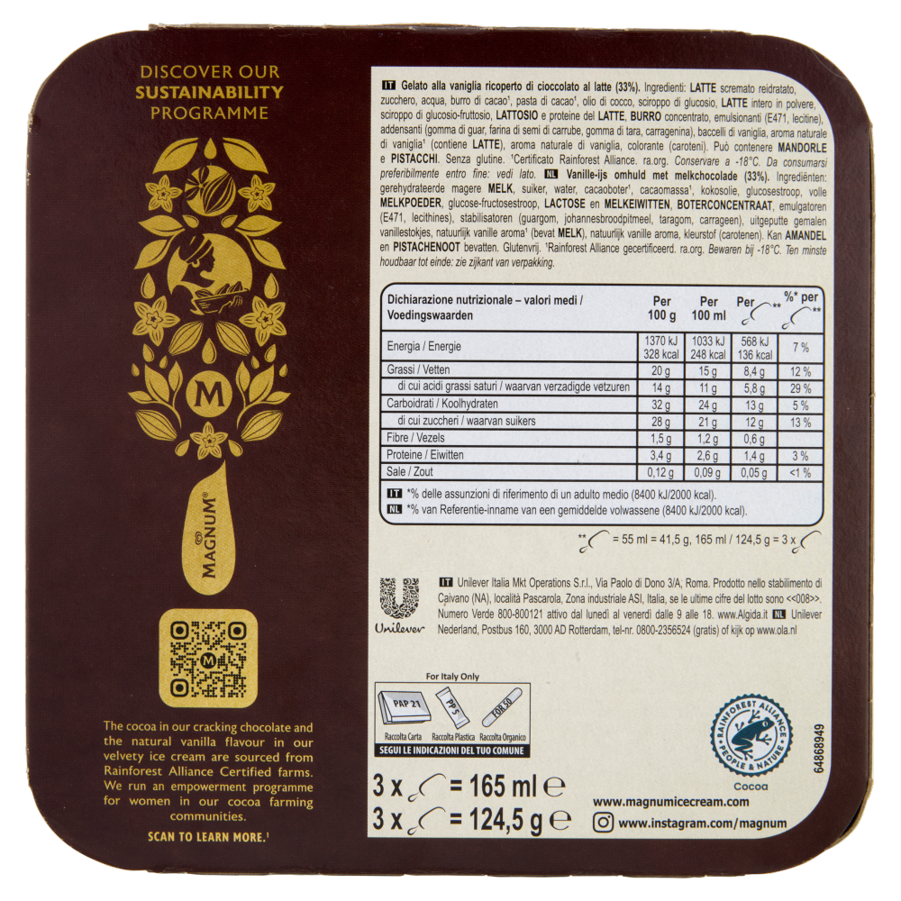 Magnum mini Classic 3 gelati 124,5 g