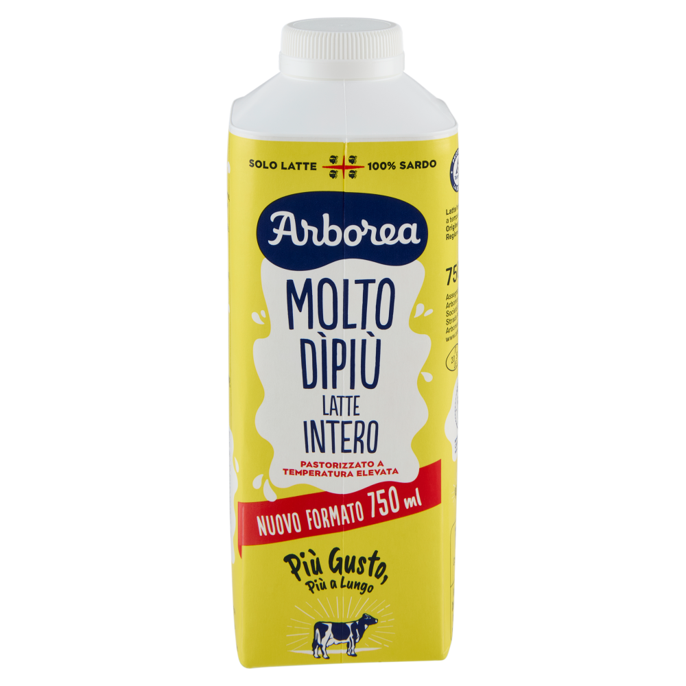 Arborea Molto D&igrave;Pi&ugrave; Latte Intero Pastorizzato a Temperatura Elevata 750 ml