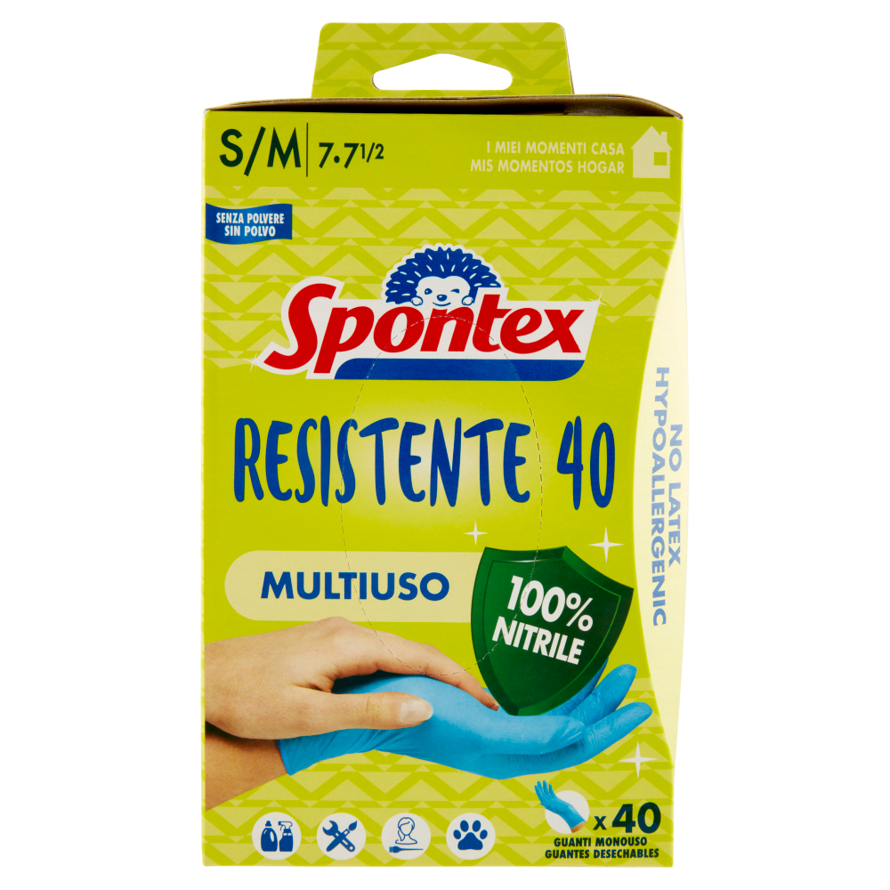 Spontex Guanti Usa&Getta Resistente 40 tg S/M
