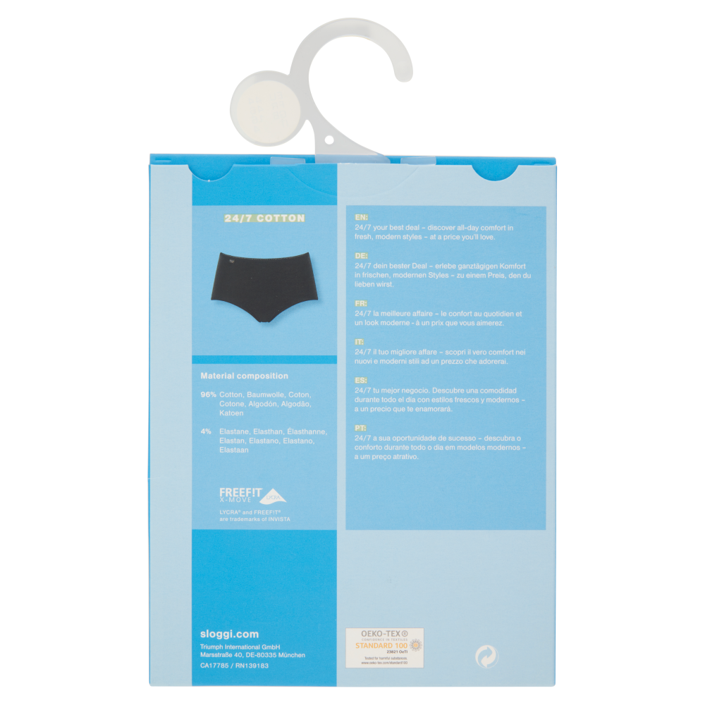 sloggi 24/7 Cotton Midi tg. 4 Black 1 pz