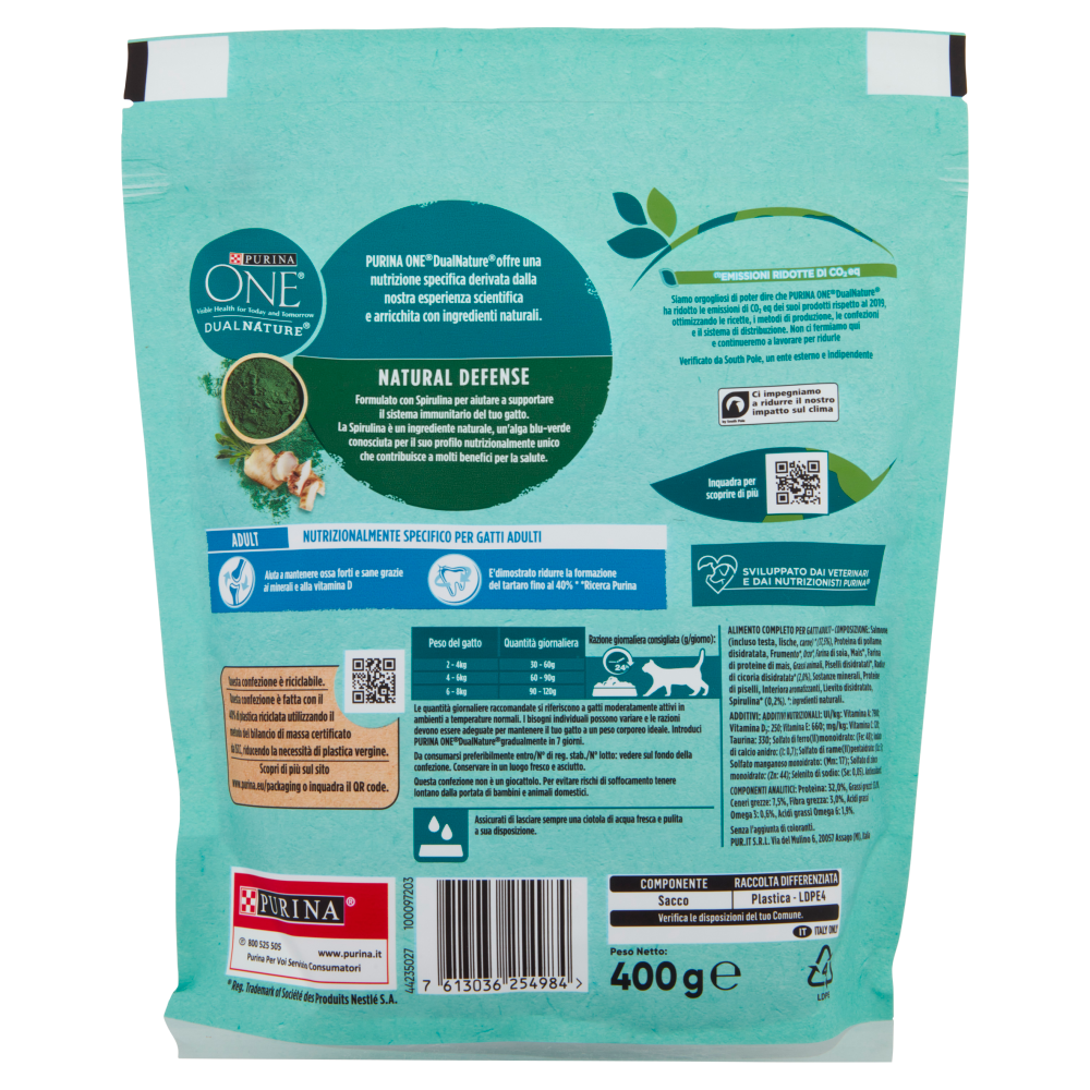 PURINA ONE DualNature Adult Salmone 400g