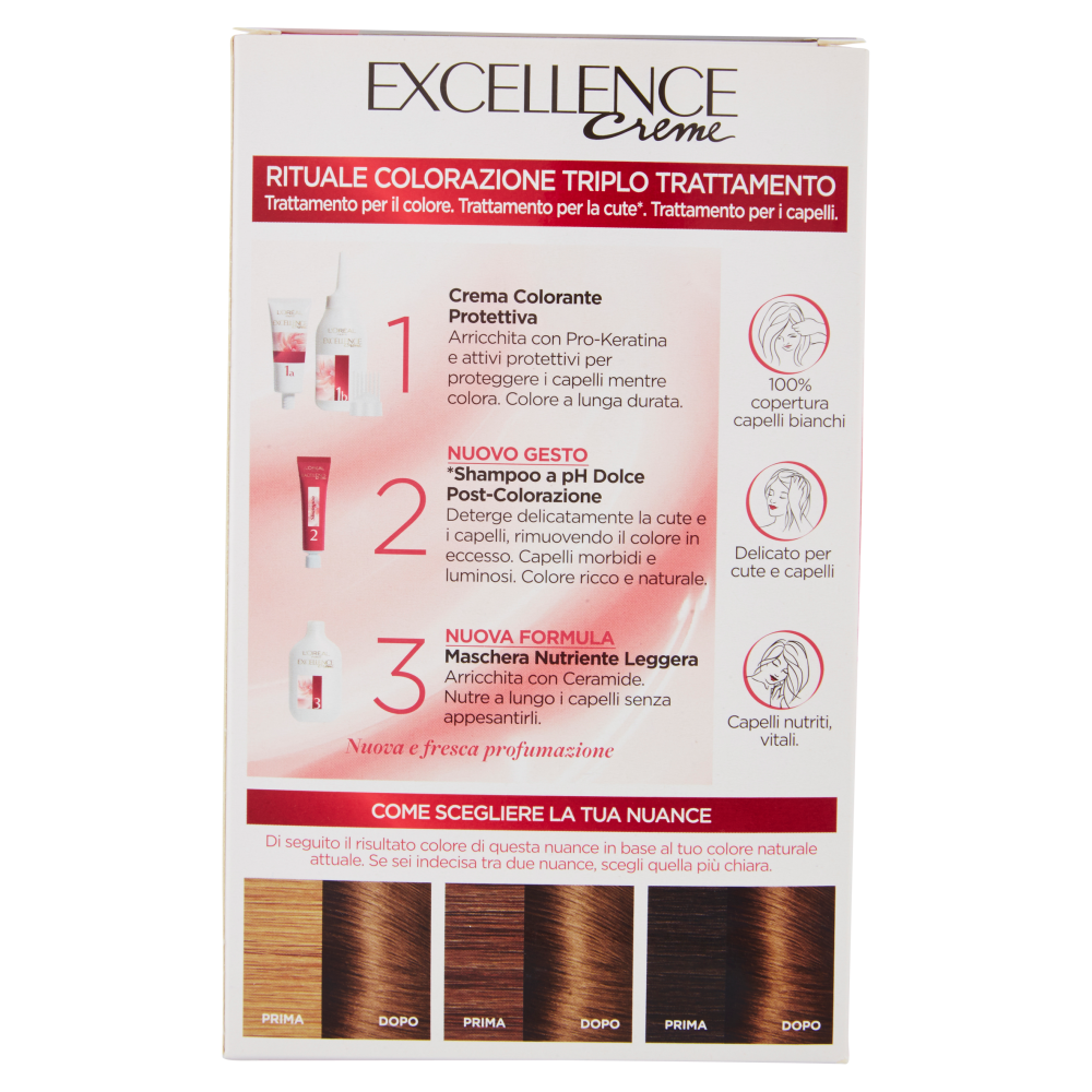 L'Or&eacute;al Paris Excellence, Crema colorante triplo trattamento avanzato, 6 Biondo Scuro