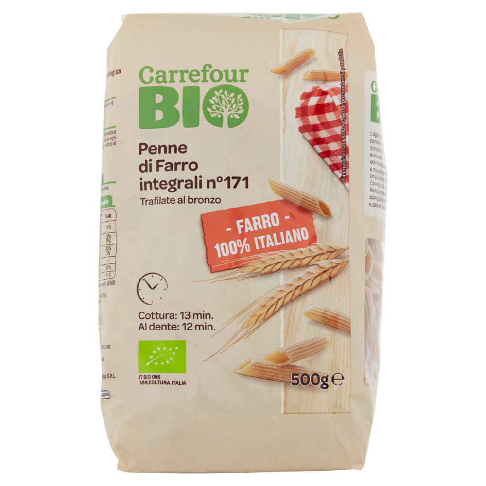 Carrefour Bio Penne di Farro integrali n° 171 500 g