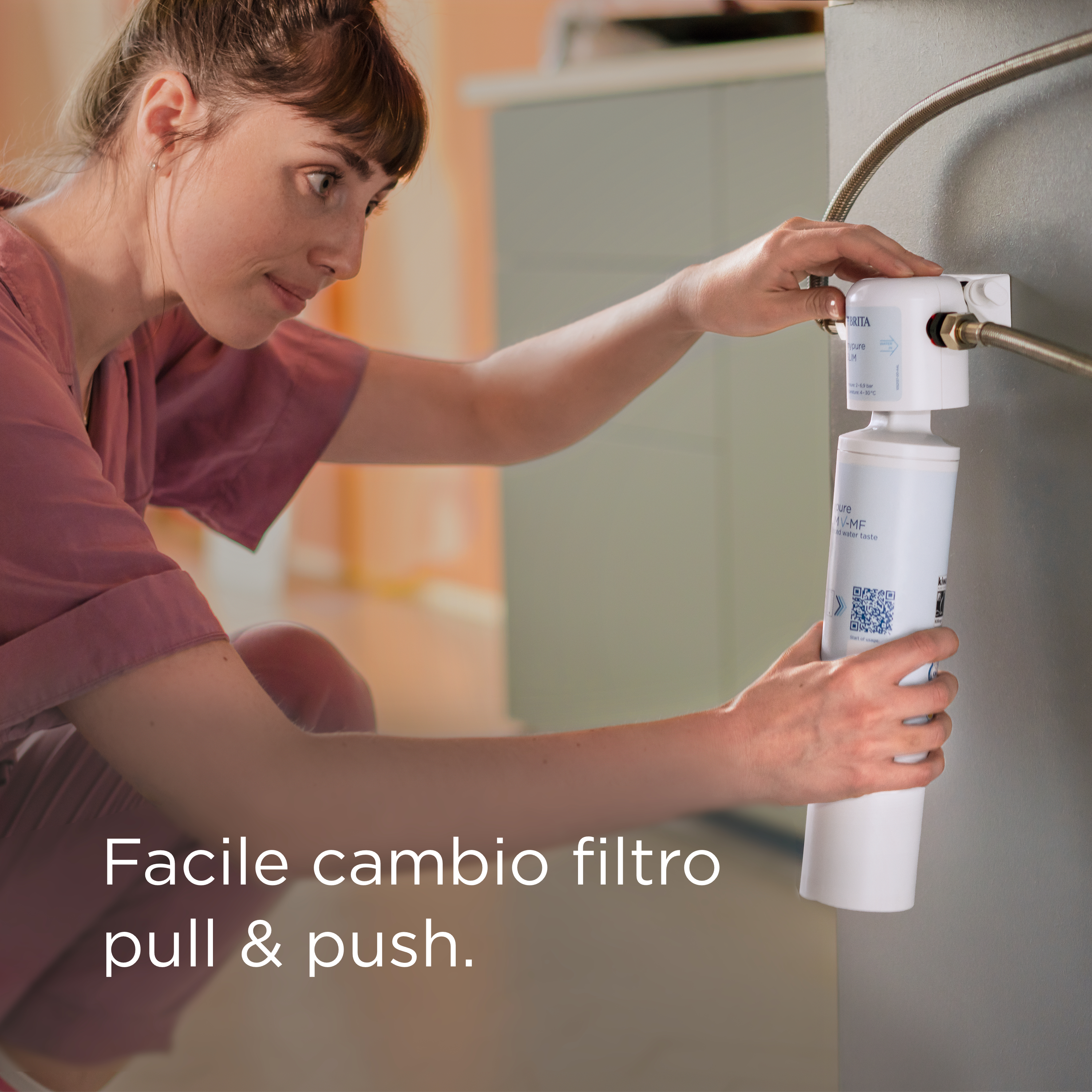 Brita Filtro per mypure SLIM V-MF, 1 filtro (8000L) di ricambio per il sistema filtrante per acqua priva di batteri al 99,999% con gusto migliore