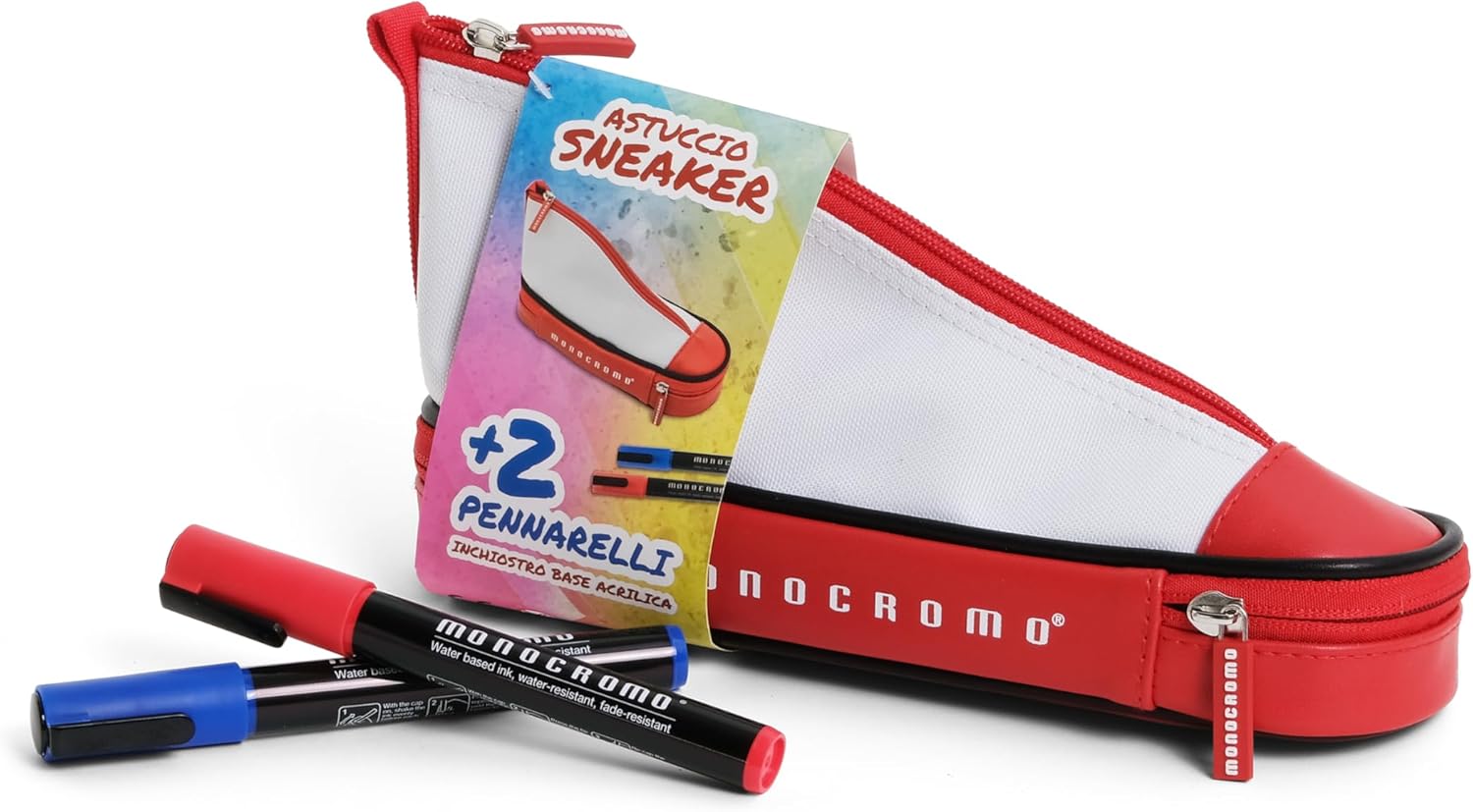 Pigna 8005235219847 astuccio per matita Astuccio portamatite Tessuto, Plastica Rosso, Bianco