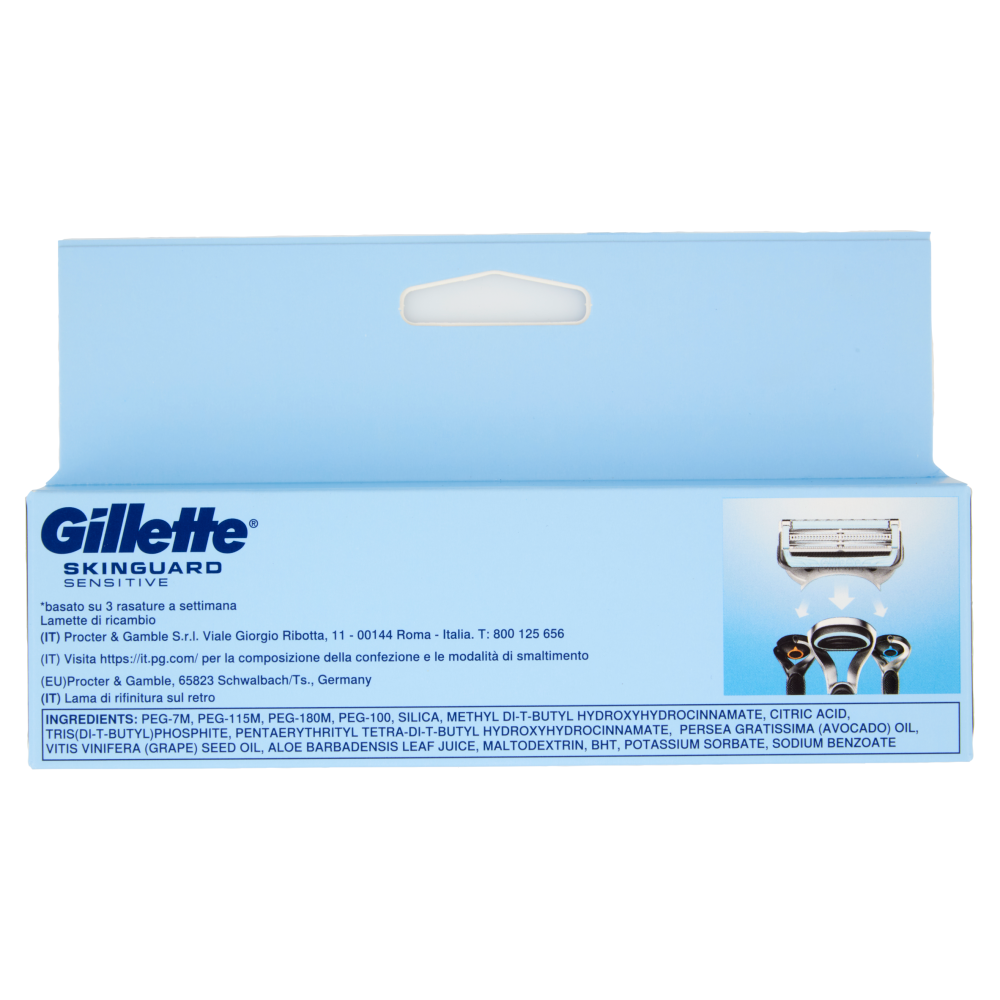 Gillette Skinguard Sensitive Lamette di ricambio per Rasoio da Uomo, 6 Ricariche