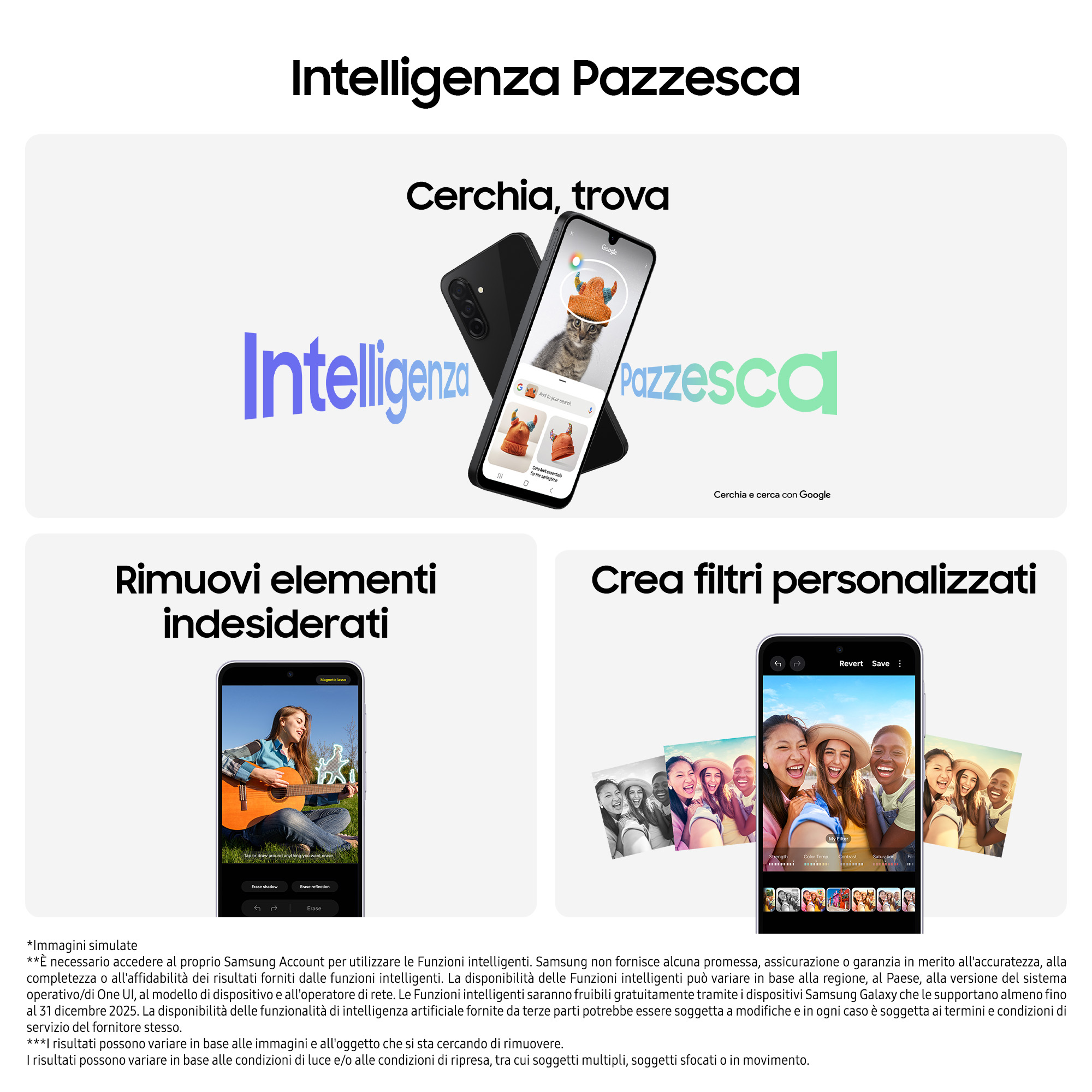Samsung Galaxy A26 5G, Smartphone con Funzioni intelligenti, Display Super AMOLED 6.7&rdquo;, 6GB RAM, 128GB, Batteria 5.000 mAh, memoria espandibile, Black