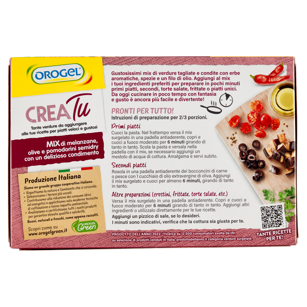Orogel Crea Tu Mix di melanzane, olive e pomodorini semidry Surgelati 320 g
