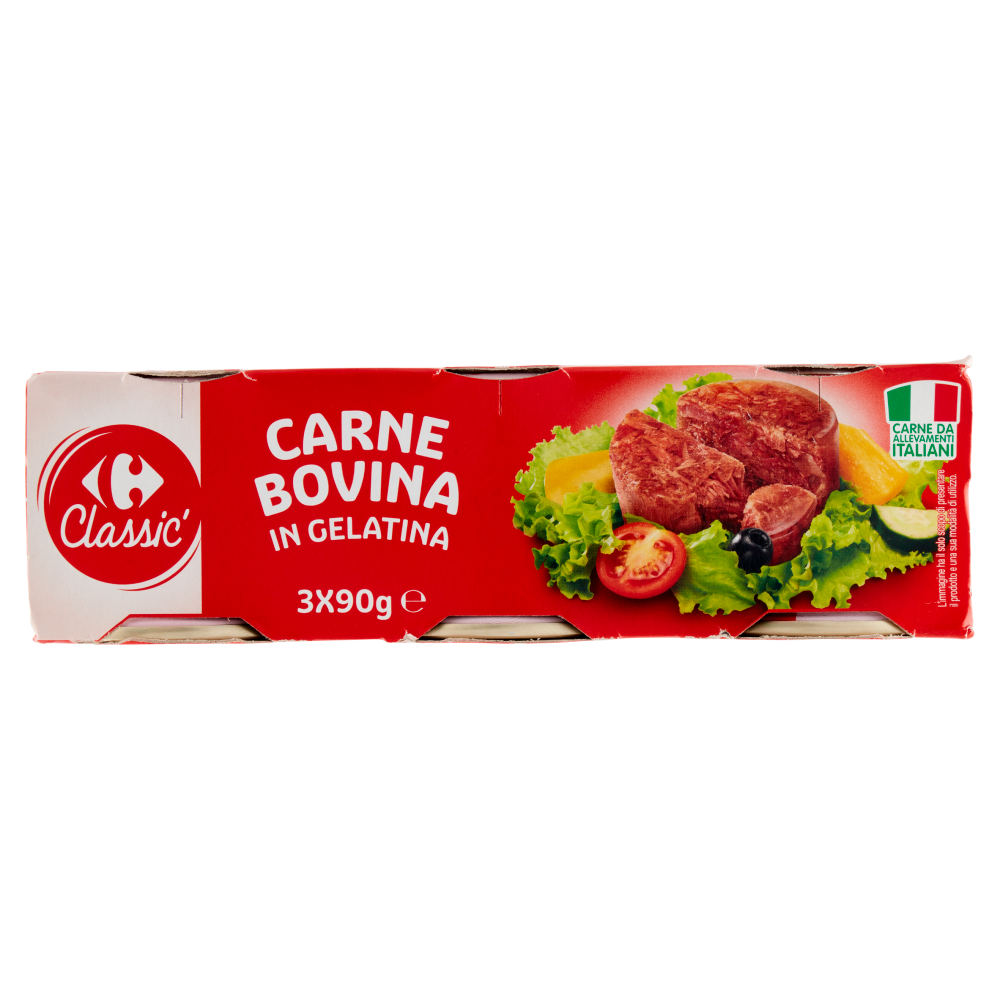 Carrefour Classic Carne Bovina in Gelatina 3 x 90 g