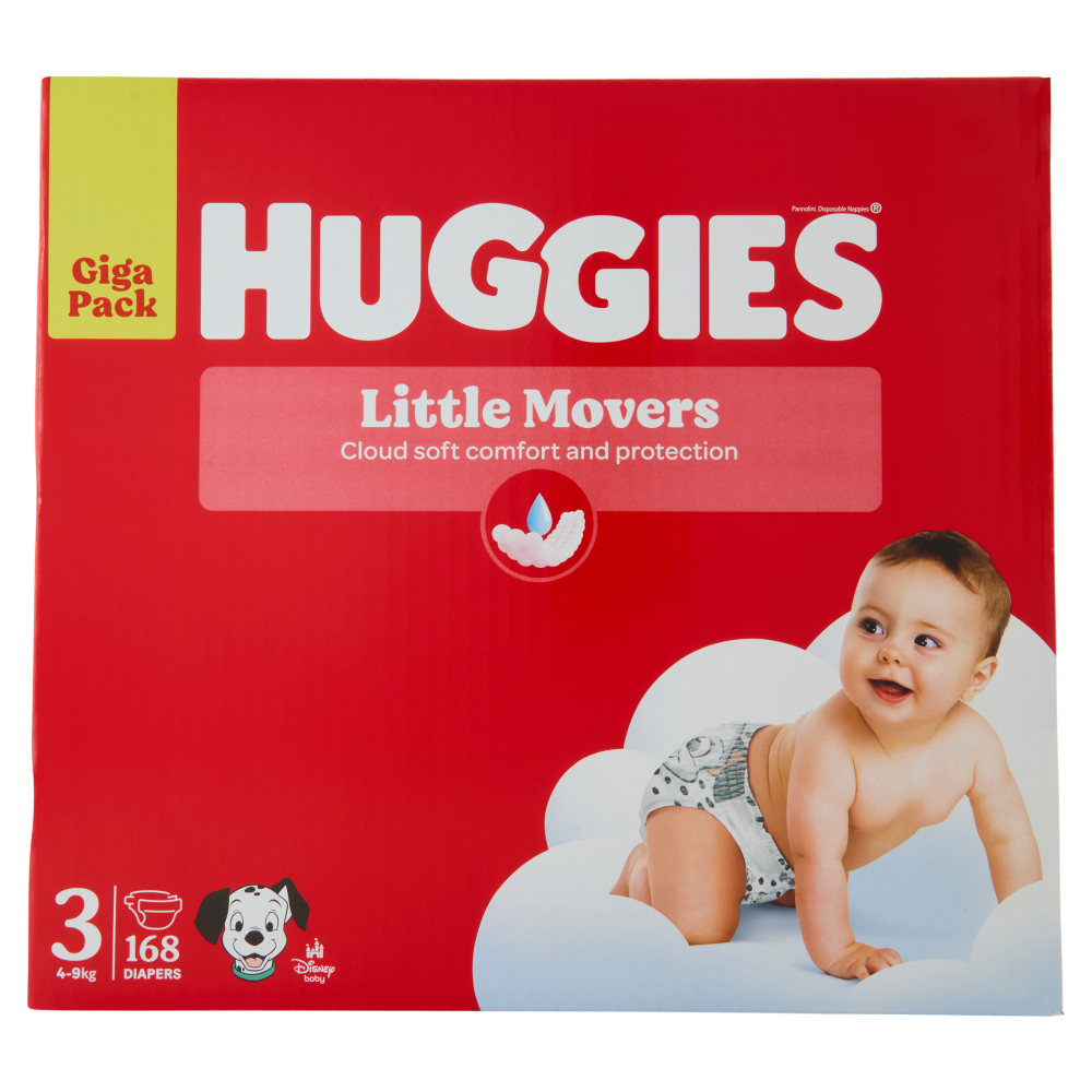 Huggies Little Movers Pannolini 3 4-9 Kg 168 pz