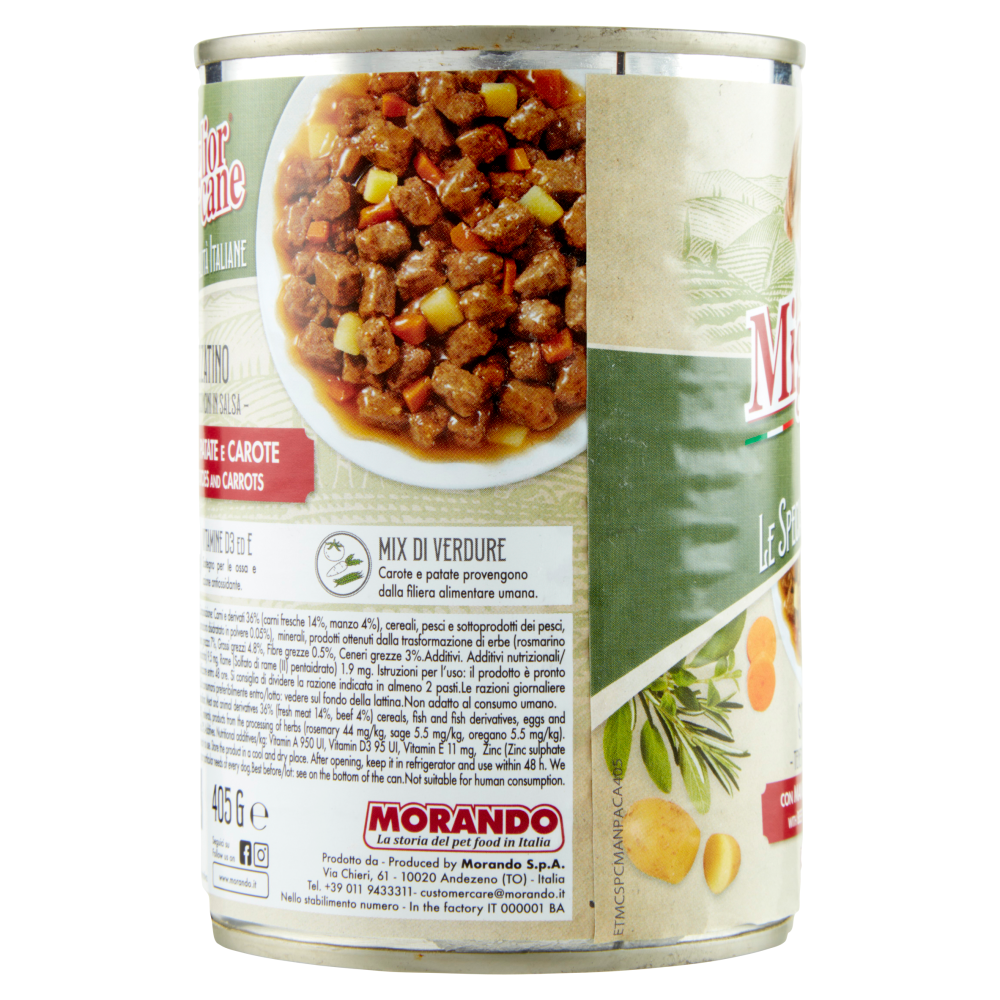 Migliorcane Le Specialità Italiane Spezzatino con Manzo, Patate e Carote 405 G
