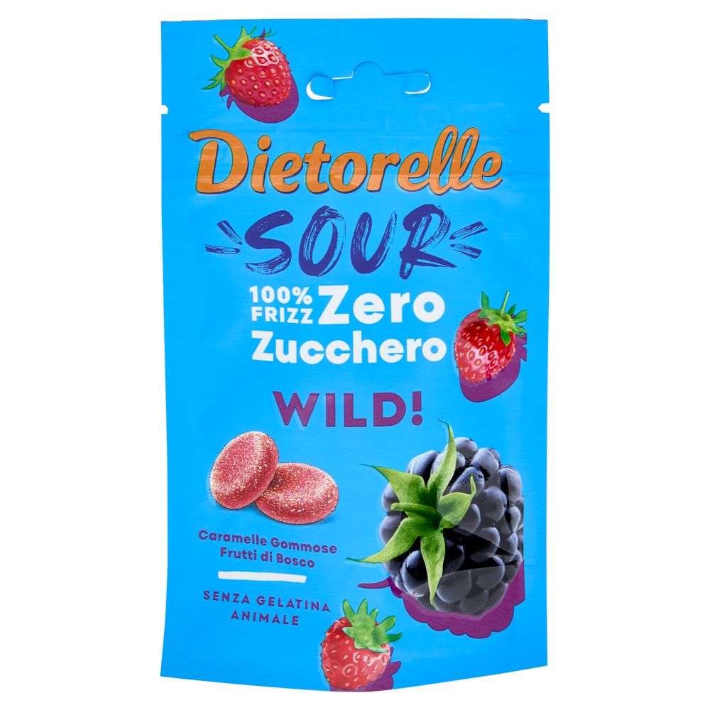 Dietorelle Sour Wild! Caramelle Gommose Frutti di Bosco 70 g