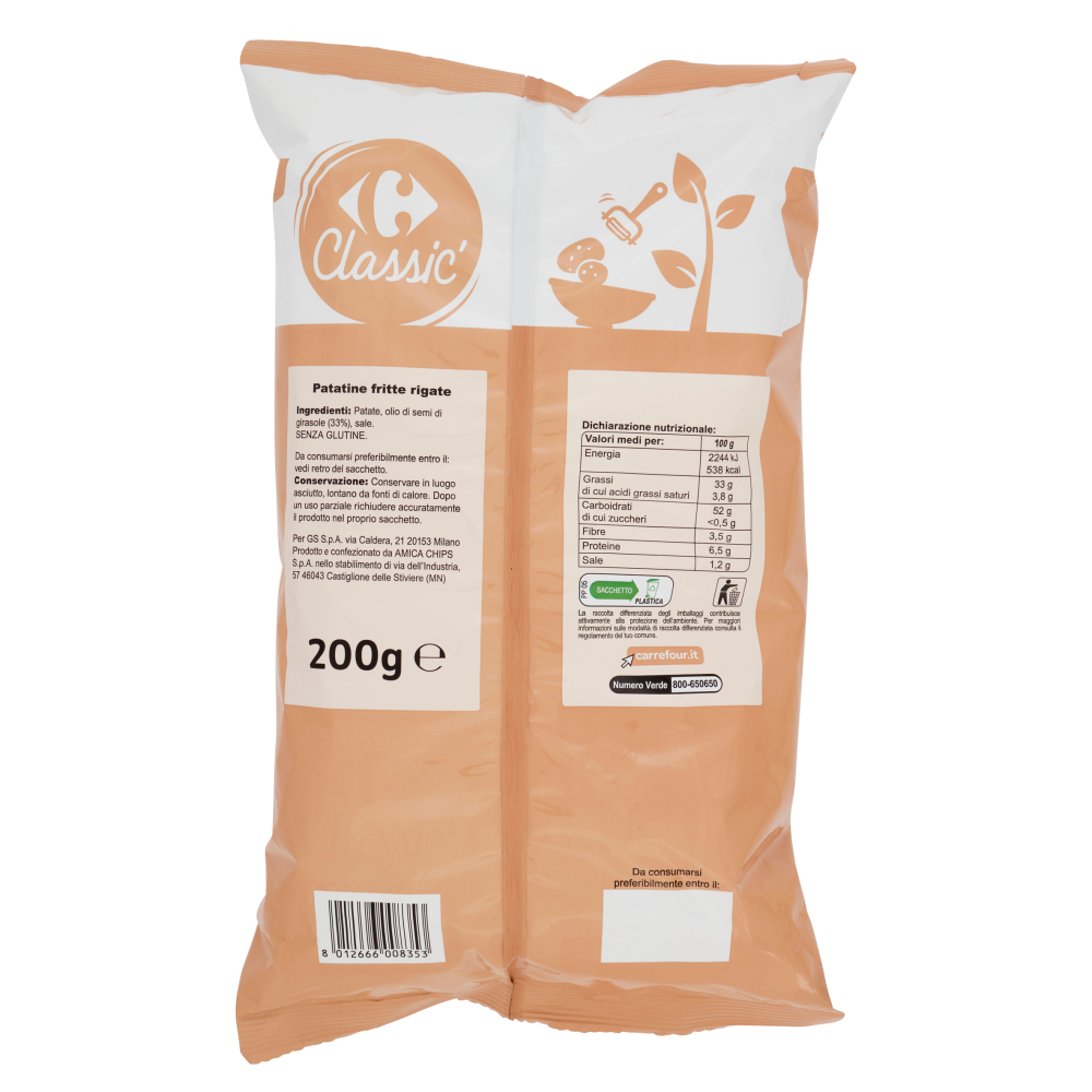 Carrefour Classic Patatine Rustiche 200 g