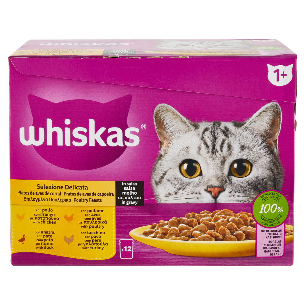 Whiskas Selezione Delicata in salsa con pollo, con pollame, con anatra, con tacchino 12 x 85 g