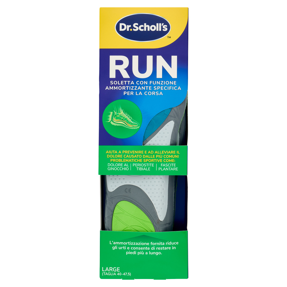 Dr.Scholl's Run Soletta con Funzione Ammortizzante Specifica per la Corsa Large (Taglia 40-47,5)