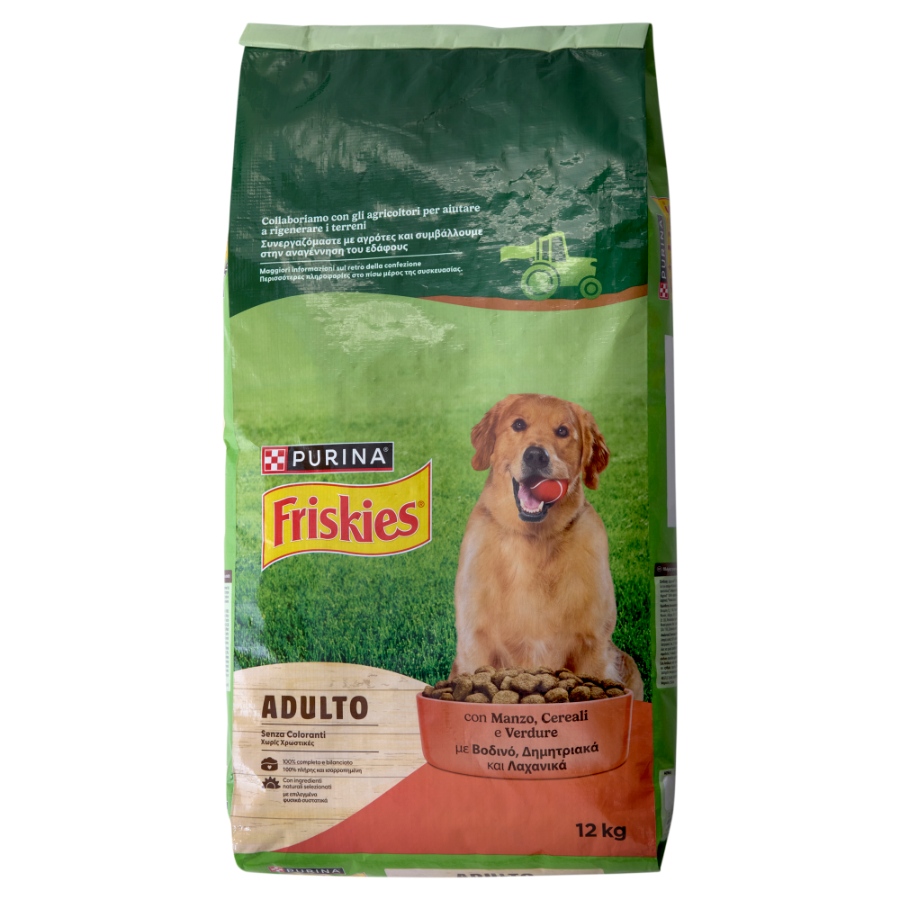 PURINA FRISKIES Adulto Manzo, Cereali e Verdure 12kg