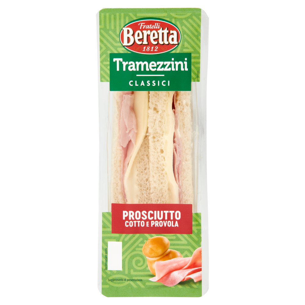 Fratelli Beretta Tramezzini Classici Prosciutto Cotto e Provola 140 g