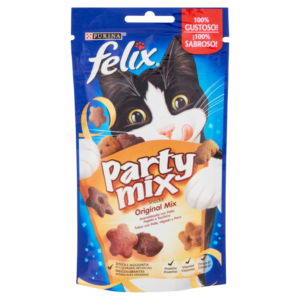 PURINA FELIX Party Mix Snack Gatto Original mix al gusto di pollo