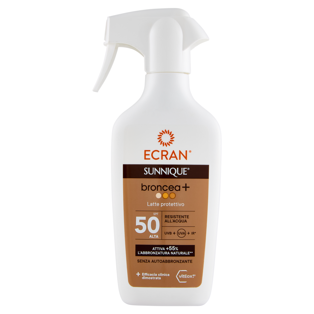 Ecran Sunnique broncea+ Latte protettivo SPF 50 Alta 270 ml
