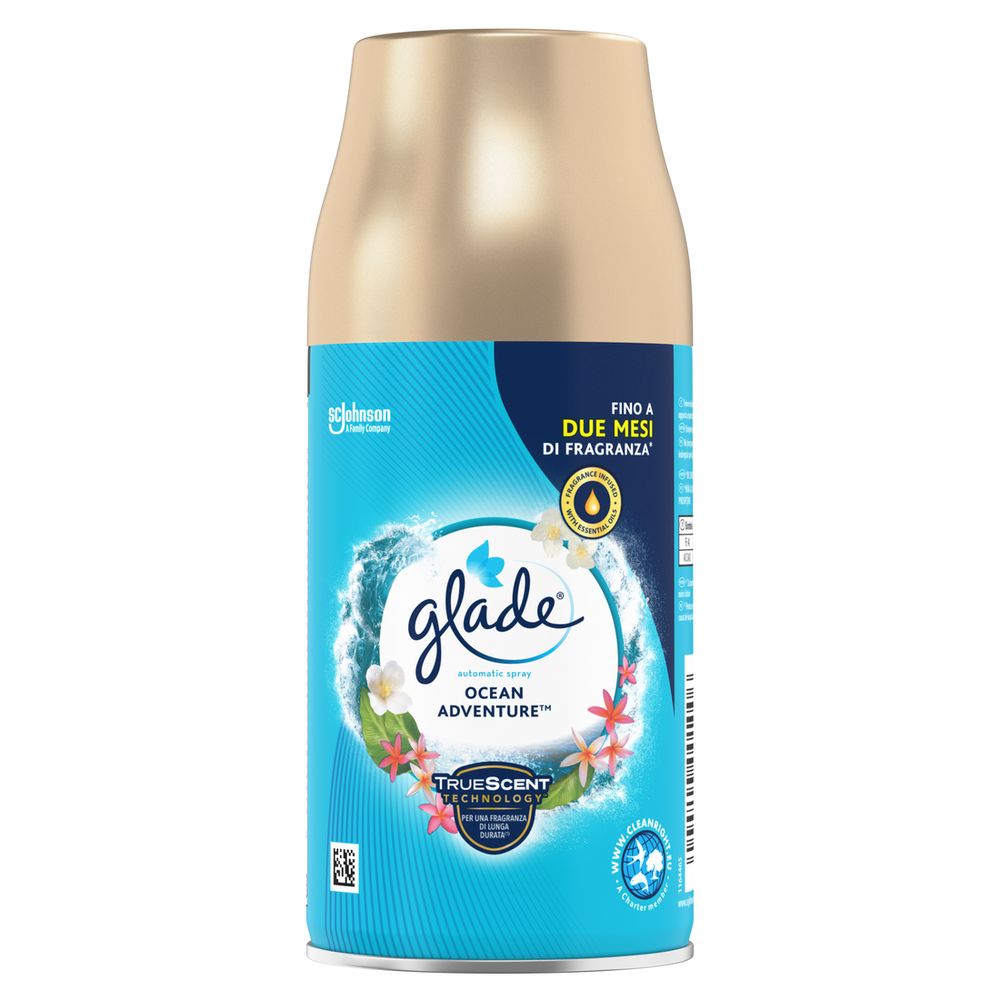 Glade Automatic Spray Ricarica, Profumatore per Ambienti, Fragranza Ocean Adventure, 269 ml