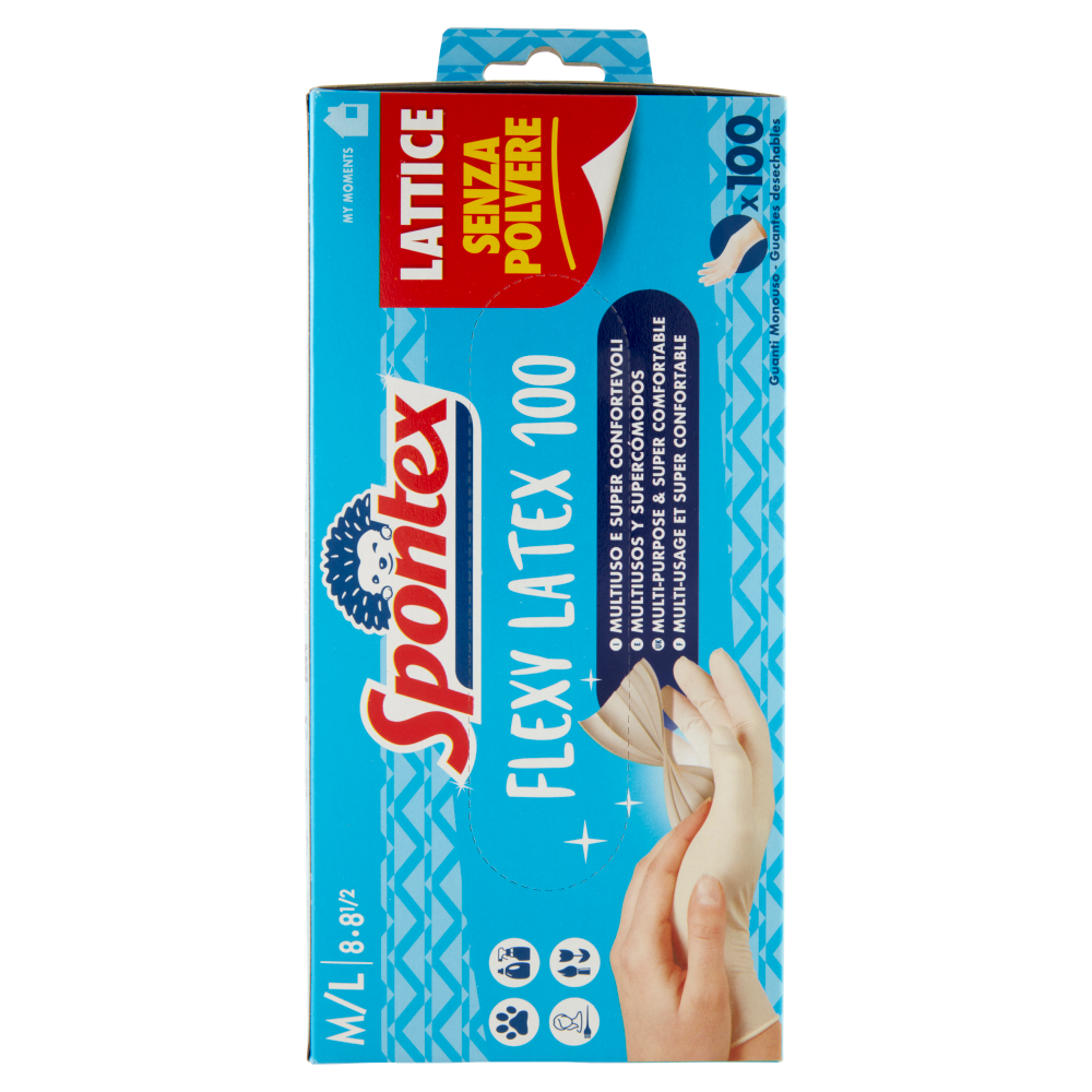 Spontex Guanti Usa&getta Flexy Latex x100 Taglia M/G
