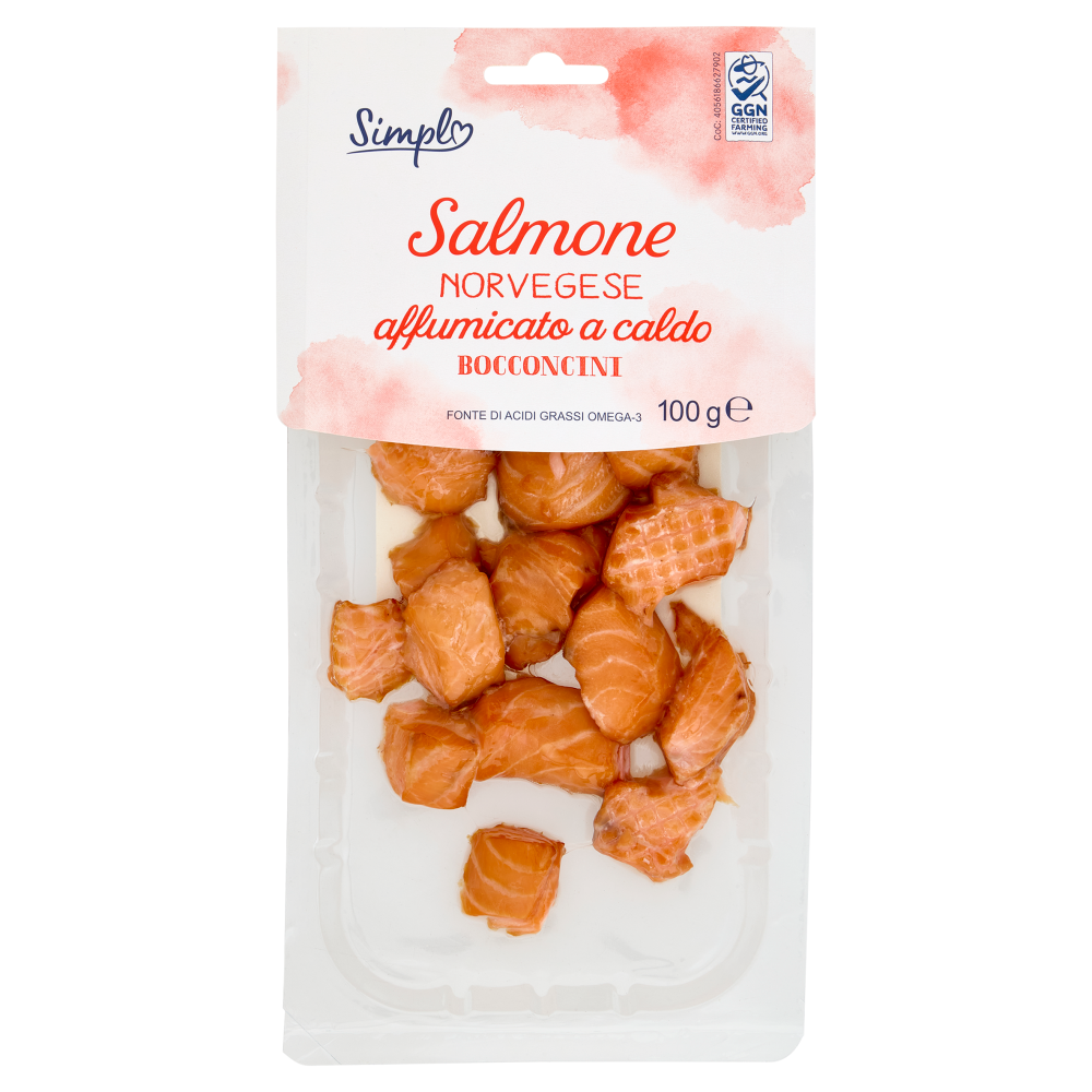 Simpl Salmone Norvegese affumicato a caldo Bocconcini 100 g